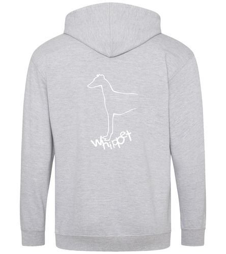Unisex Whippet Zipped Hoodie Heather Grey (White)
