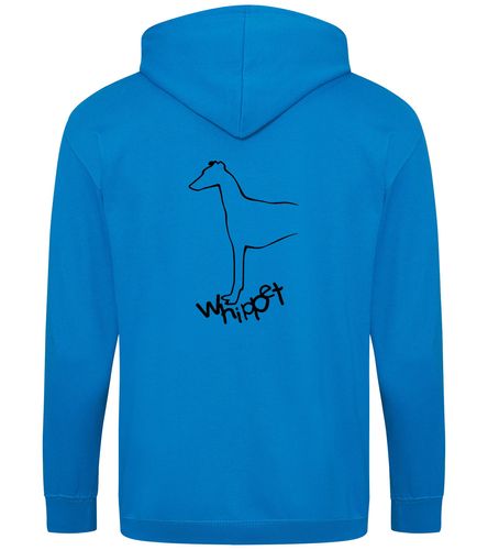 Unisex Whippet Zipped Hoodie Sapphire Blue (Black)