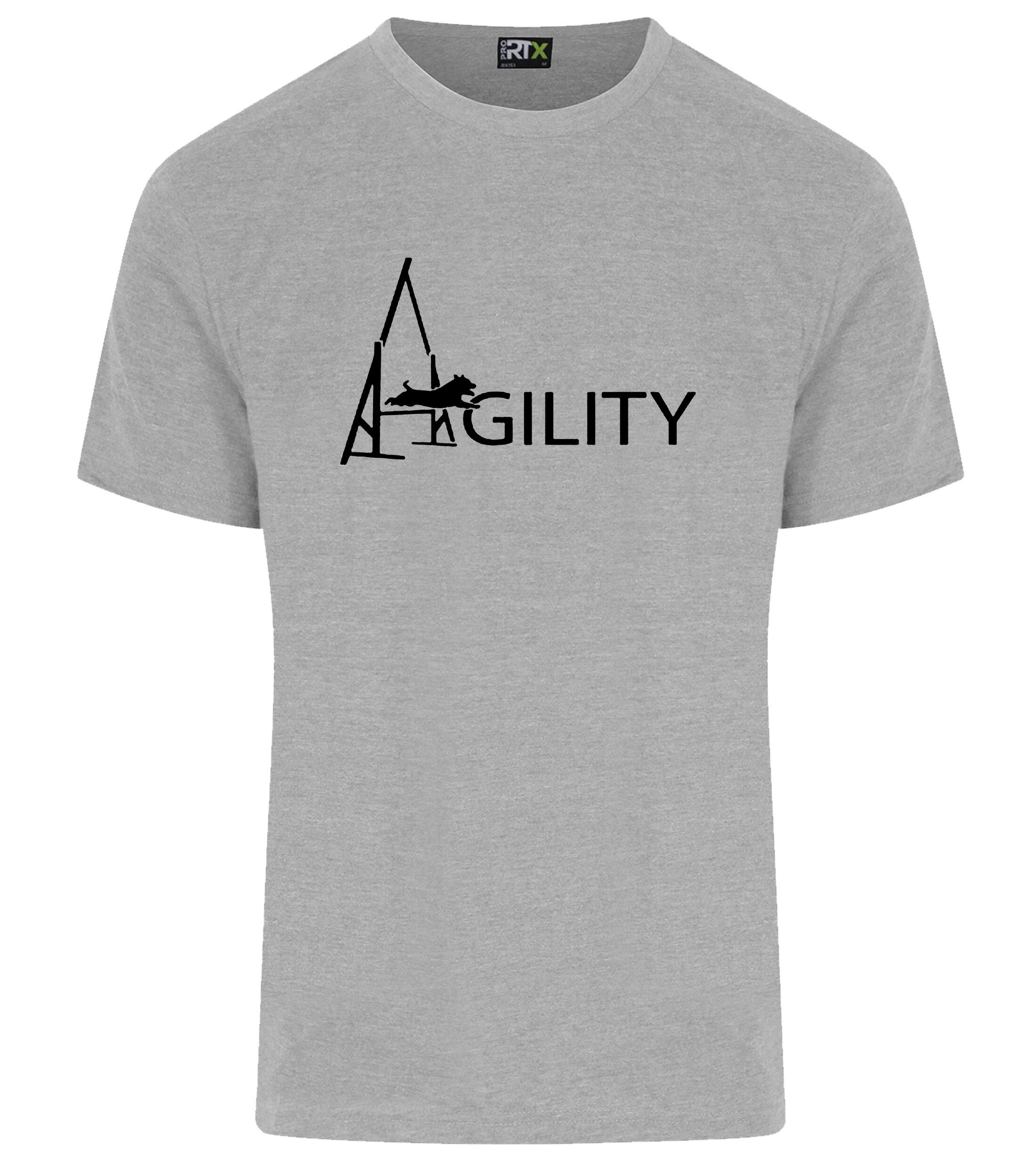 Unisex Agility Roundneck T-Shirt Heather Grey (Black)