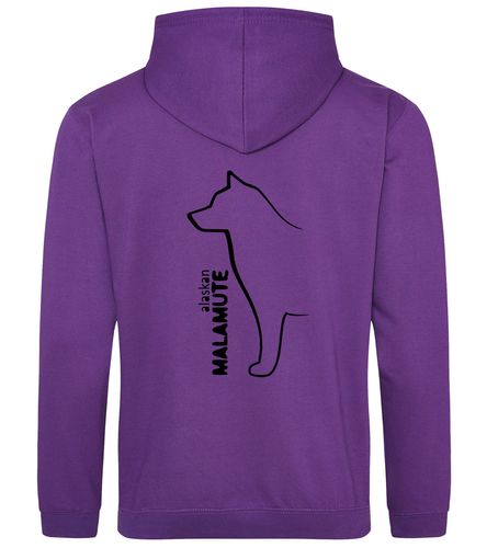 Unisex Alaskan Malamute Pullover Hoodie Purple (Black)