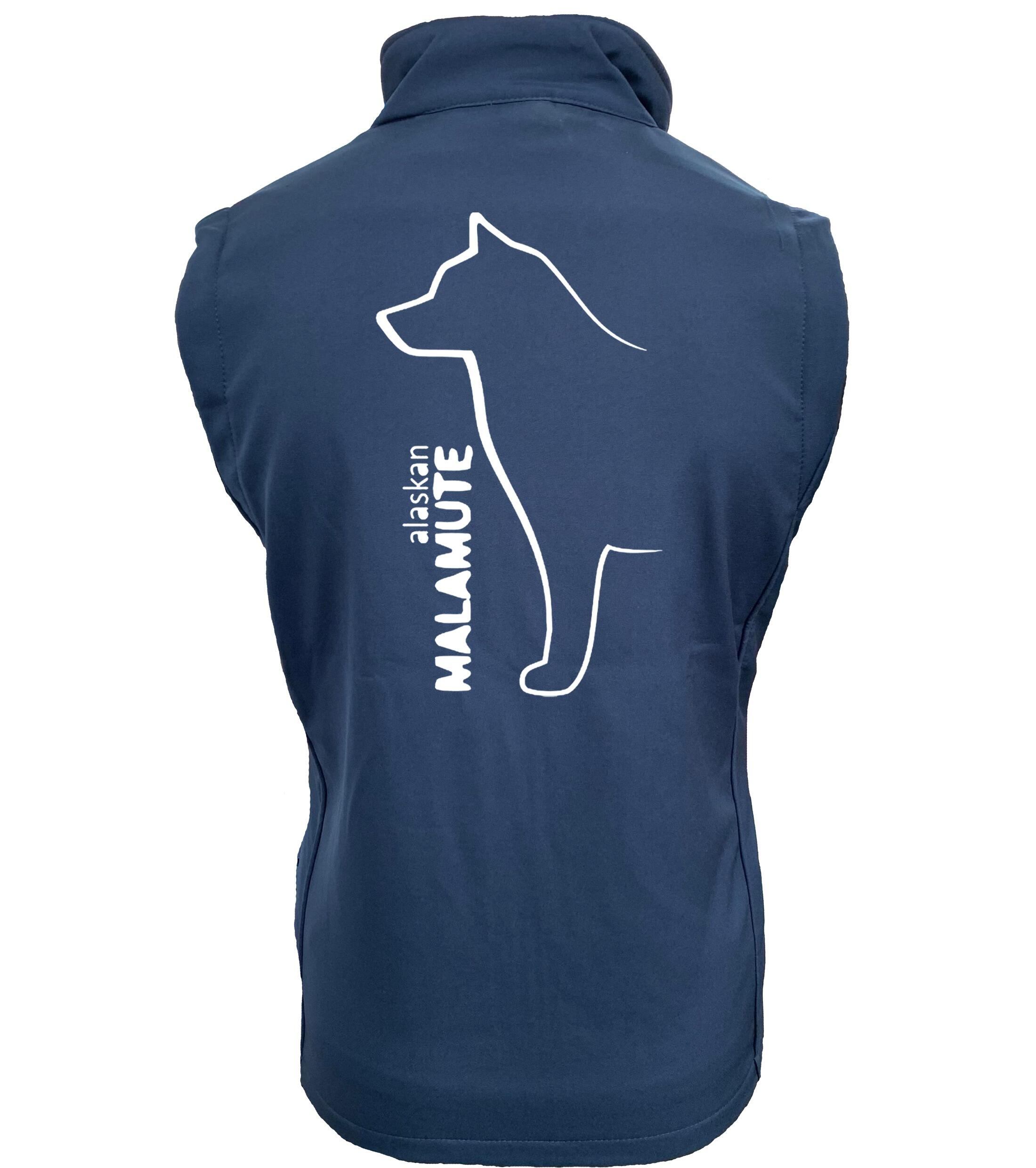 Unisex Alaskan Malamute Softshell Gilet Navy Navy (White)