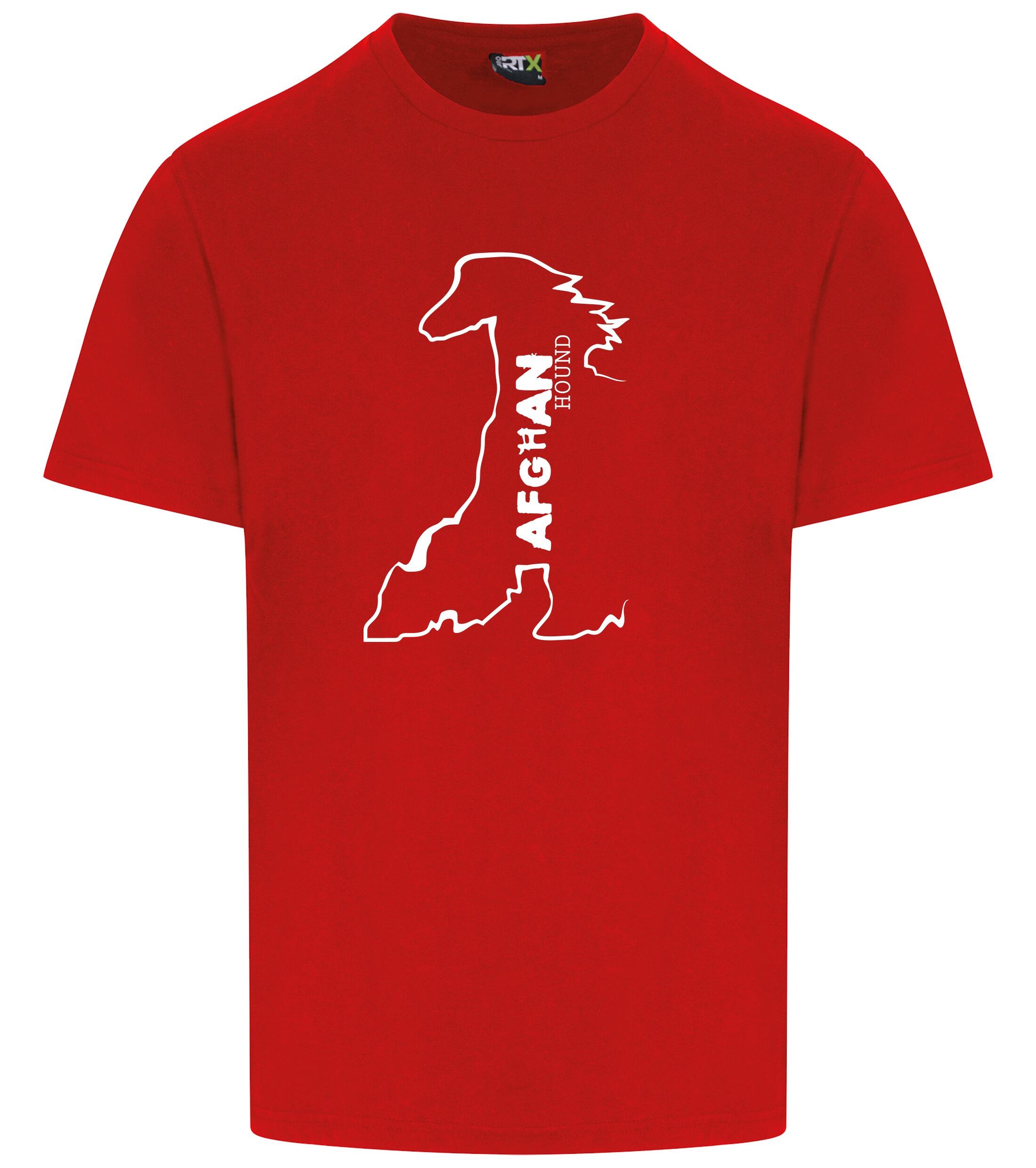 Unisex Afghan Hound Roundneck T-Shirt Red (White)
