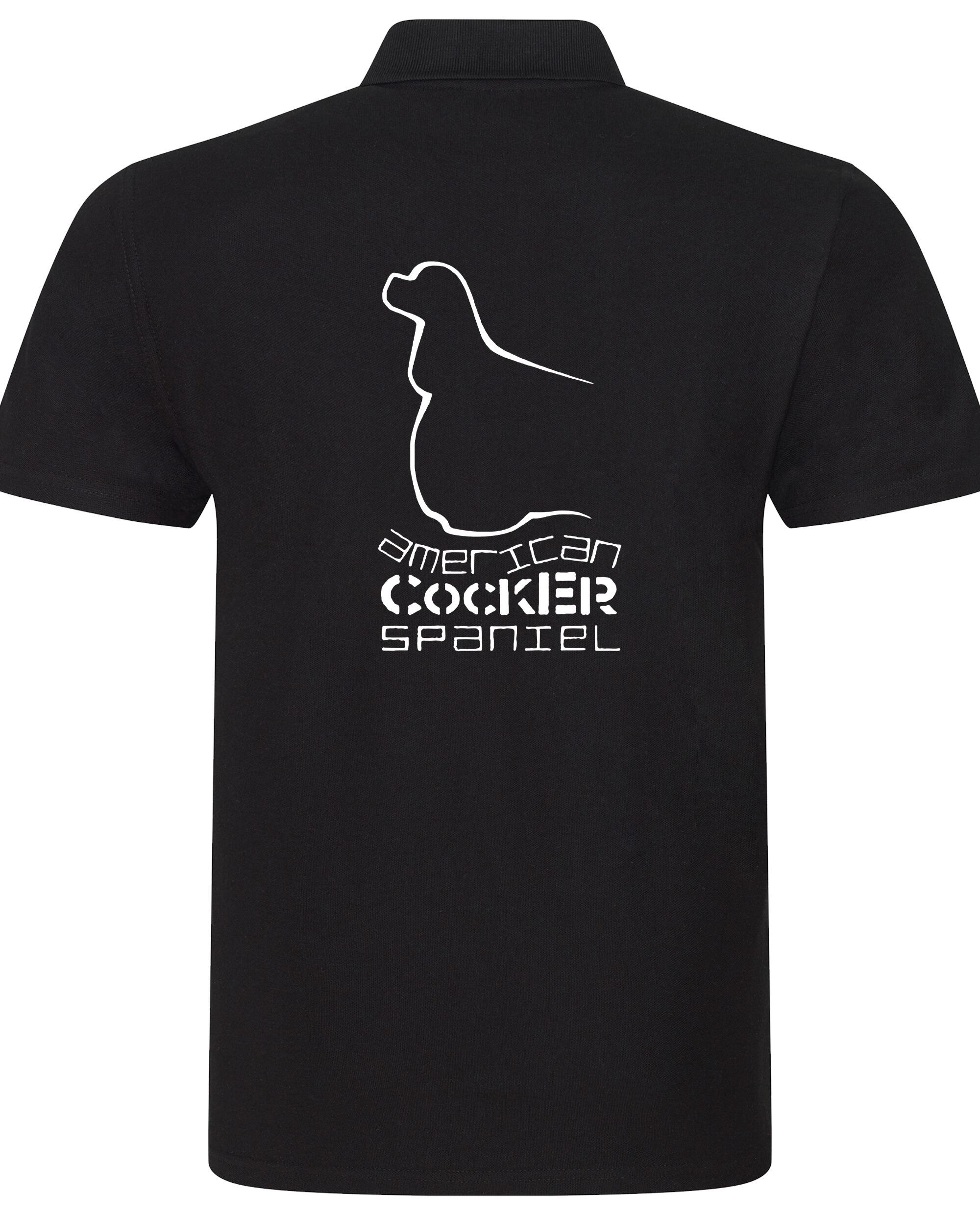 Unisex American Cocker Spaniel Polo Shirt Black (White)