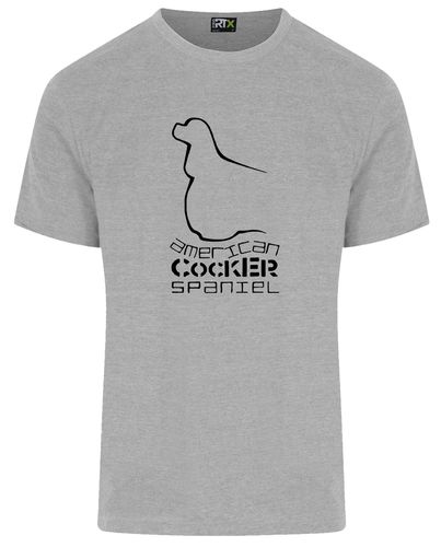 Unisex American Cocker Spaniel Roundneck T-Shirt Heather Grey (Black)