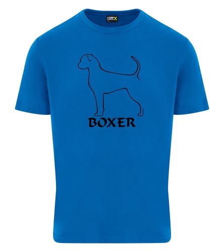 Unisex Boxer Ear Drop (2) Roundneck T-Shirt Sapphire Blue (Black)