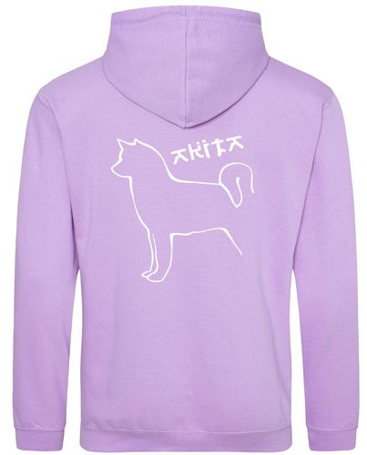 Unisex Akita Pullover Hoodie Lavender (White)