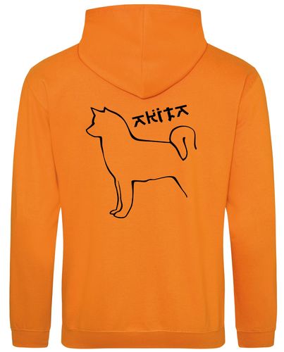 Unisex Akita Pullover Hoodie Orange Crush (Black)