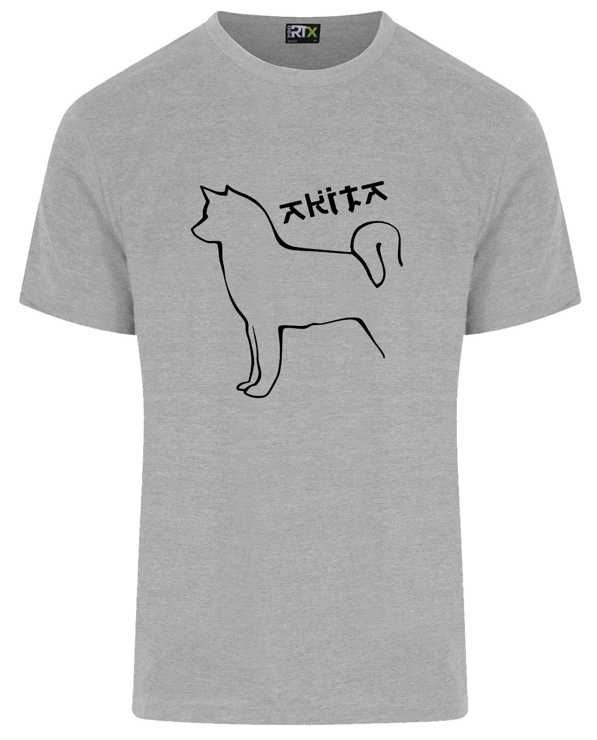 Unisex Akita Roundneck T-Shirt Heather Grey (Black)