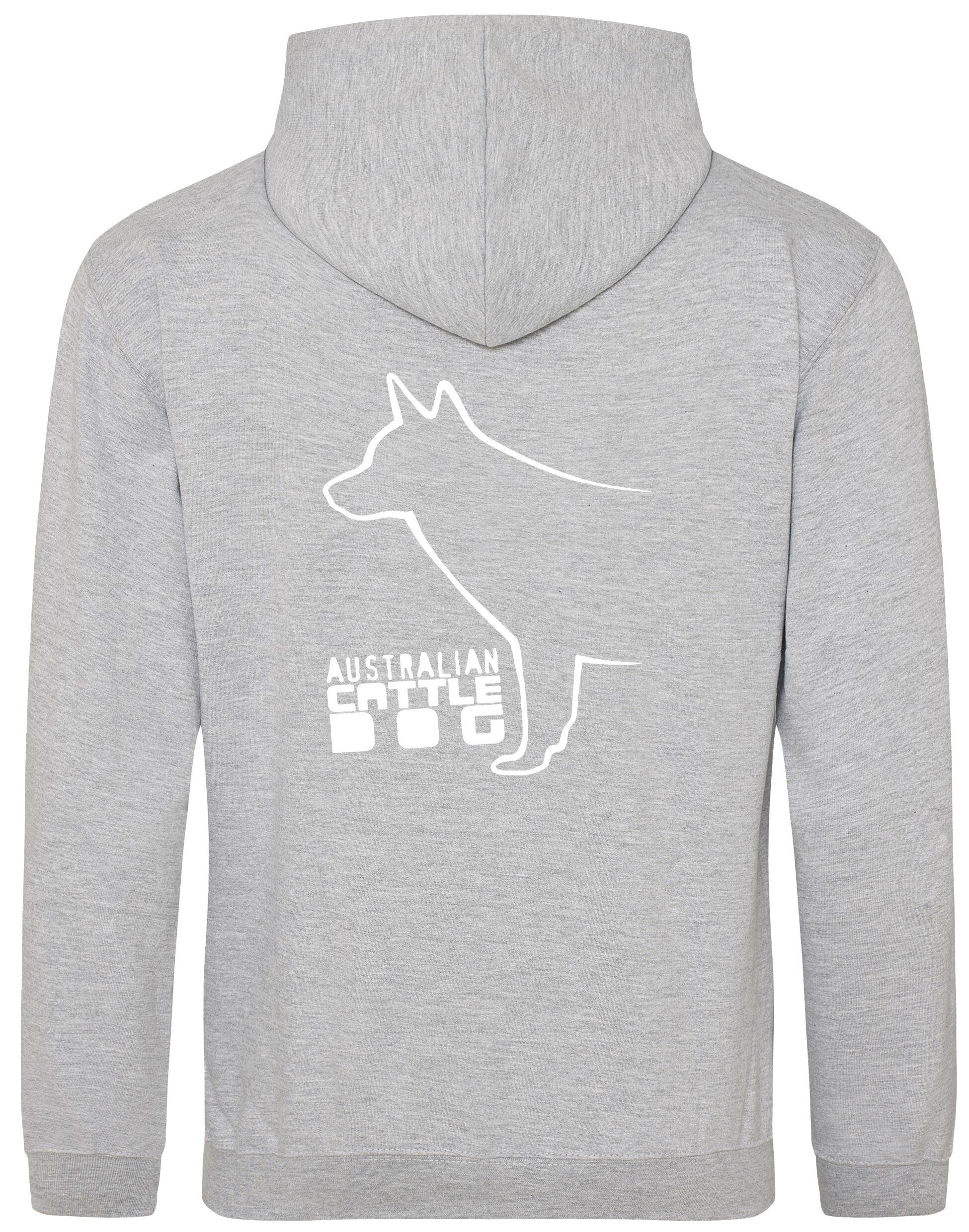 Unisex Australian Cattle Dog Pullover Hoodie Heather Grey (White)