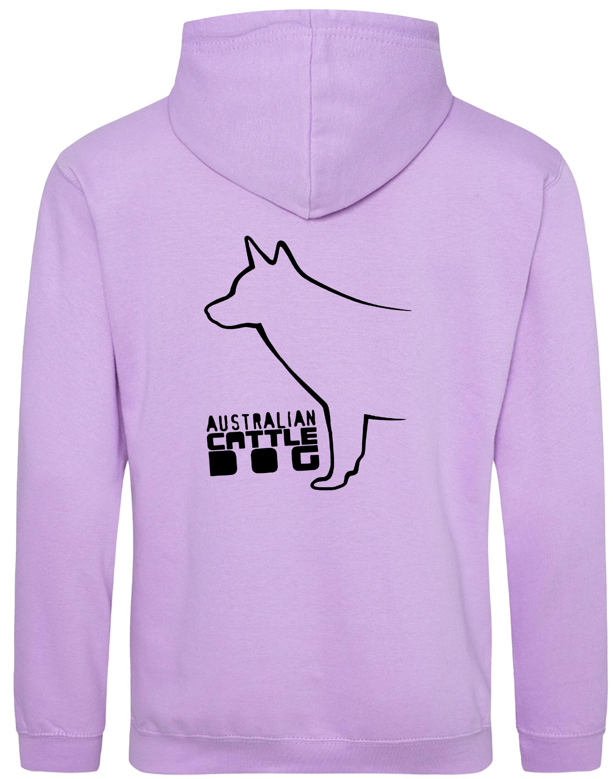 Unisex Australian Cattle Dog Pullover Hoodie Lavender (Black)