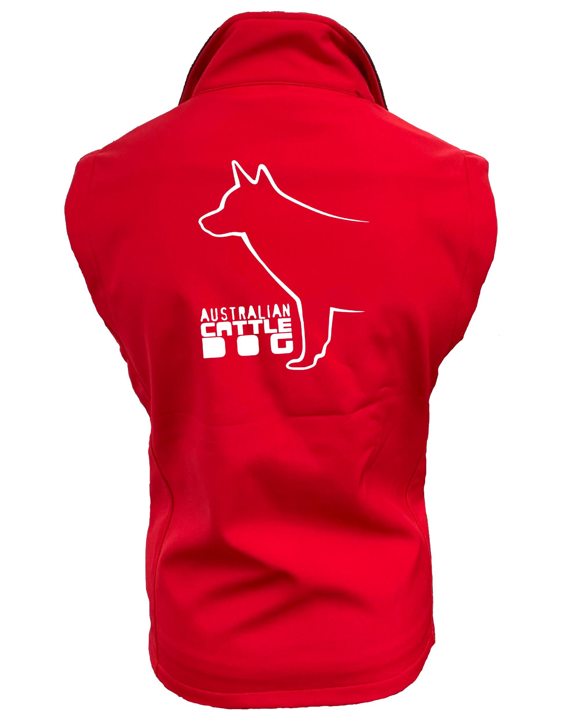 Female Australian Cattle Dog Softshell Jacket Red (White)