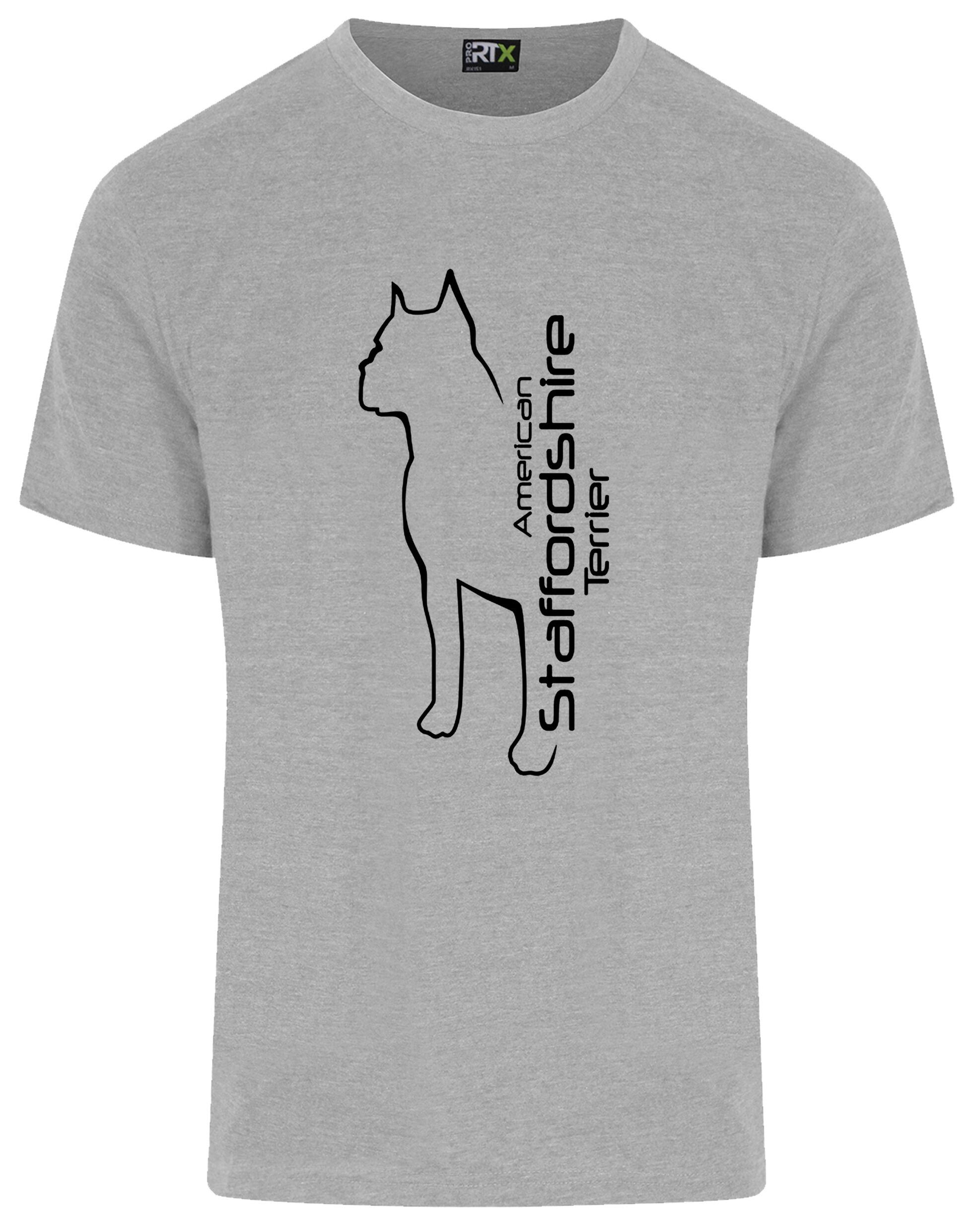Unisex American Staffordshire Terrier Roundneck T-Shirt Heather Grey (Black)