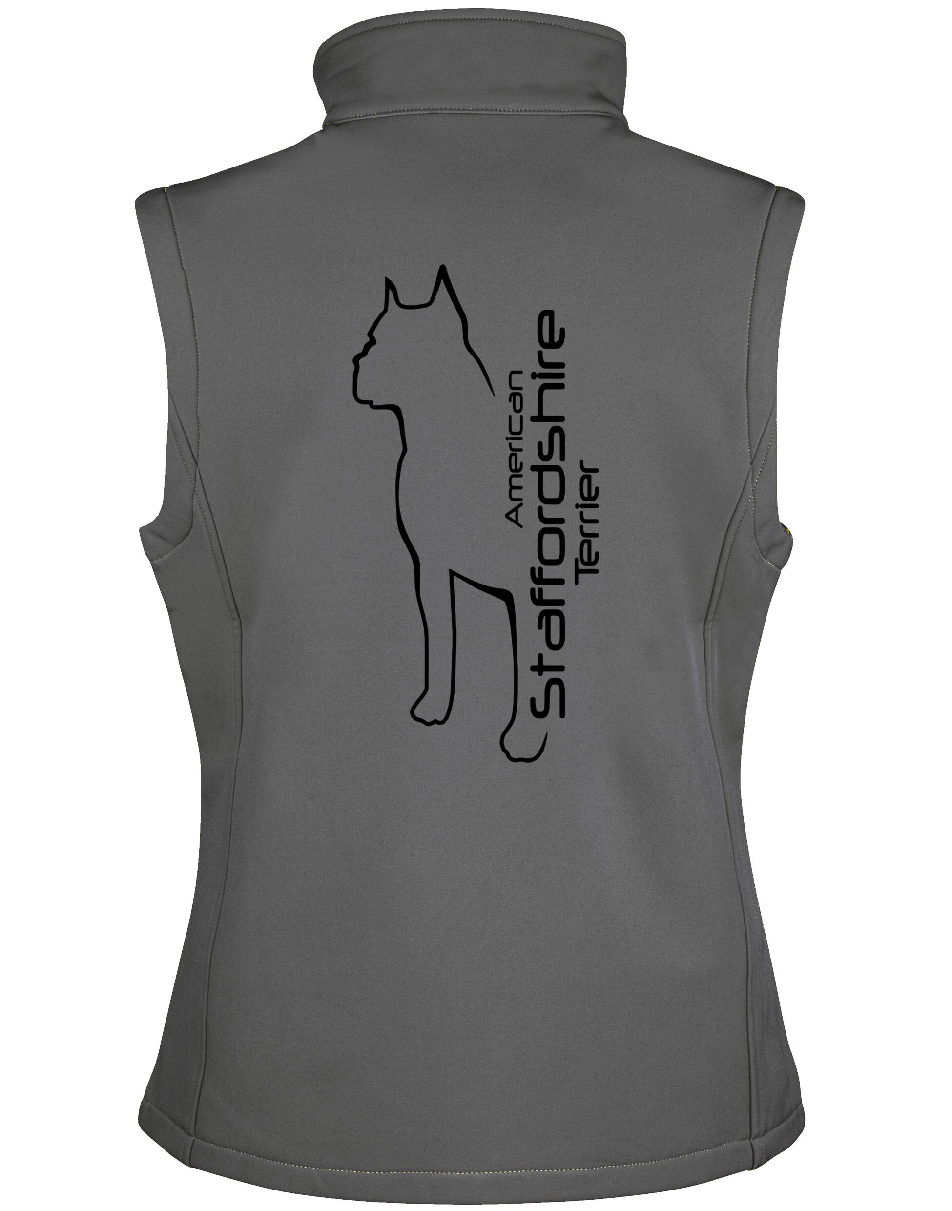 Female American Staffordshire Terrier Softshell Jacket Charcoal (Black)