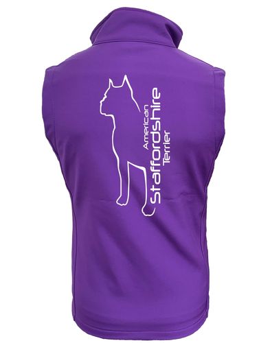 Female American Staffordshire Terrier Softshell Jacket Purple (White)