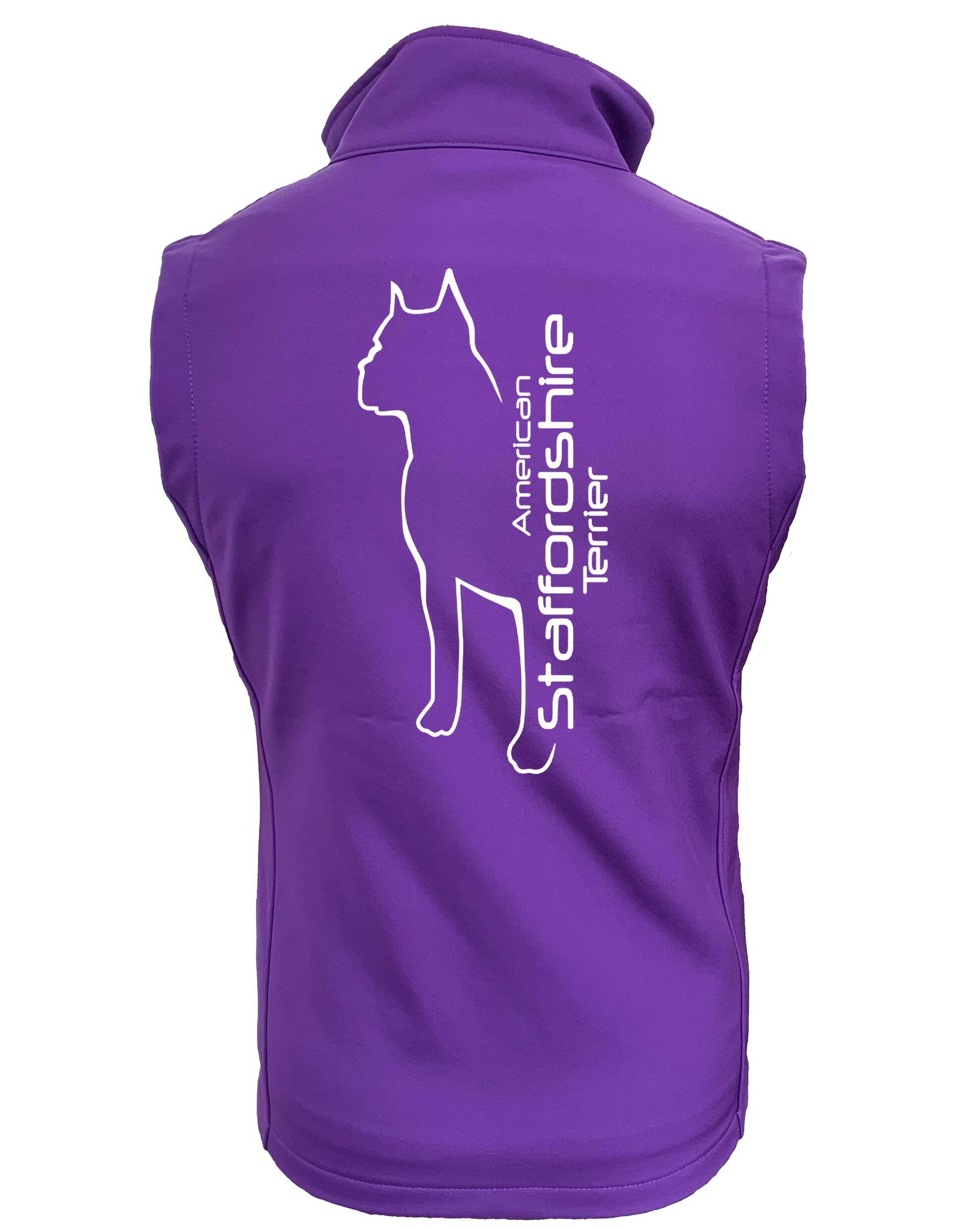 Unisex American Staffordshire Terrier Softshell Jacket Purple (White)