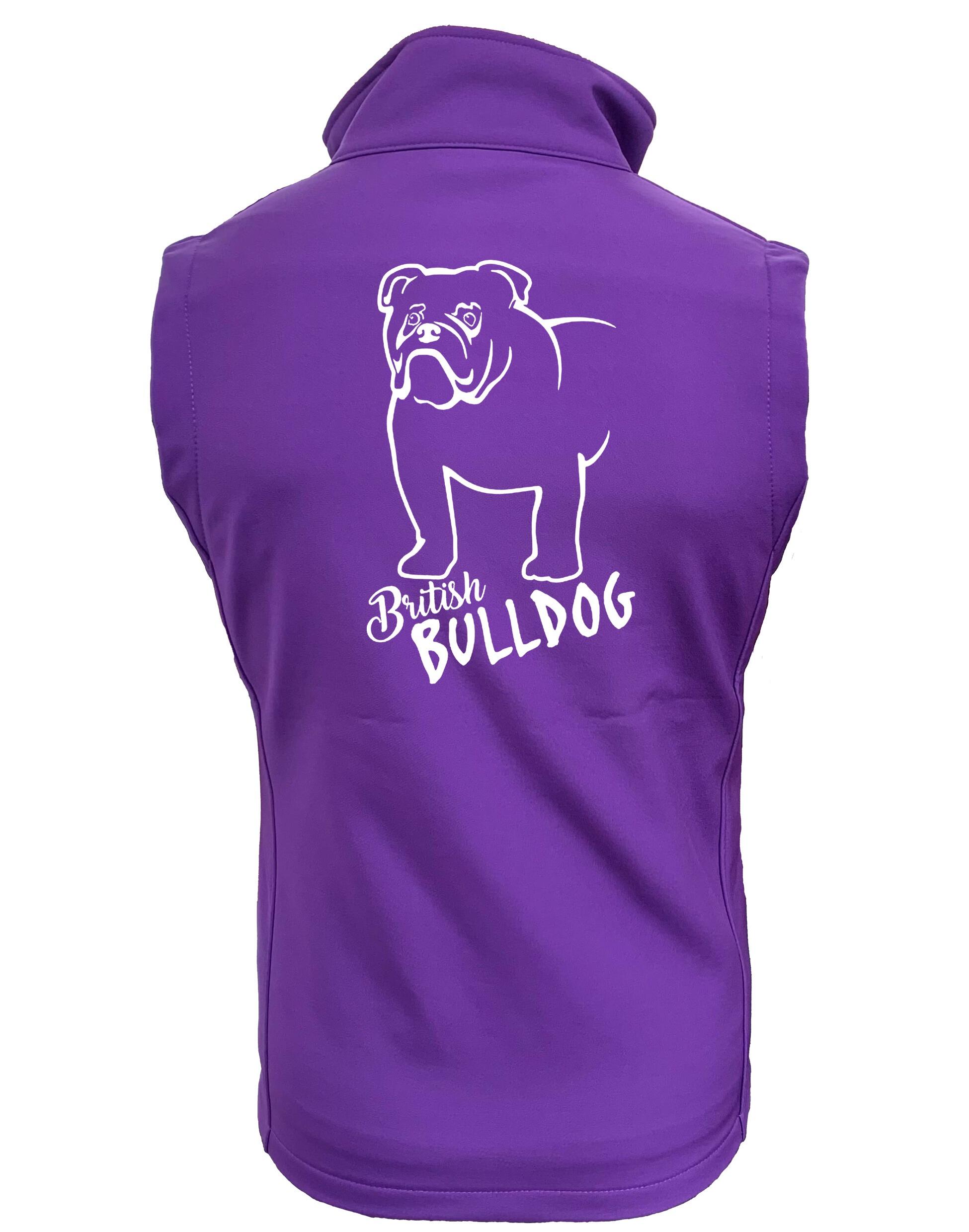 Unisex British Bulldog Softshell Jacket Purple (White)