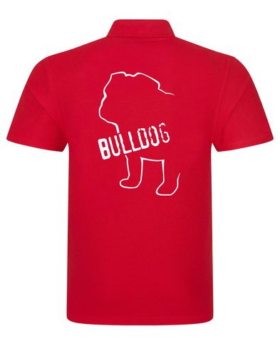 Unisex Bulldog (Body Design) Polo Shirt Red (White)