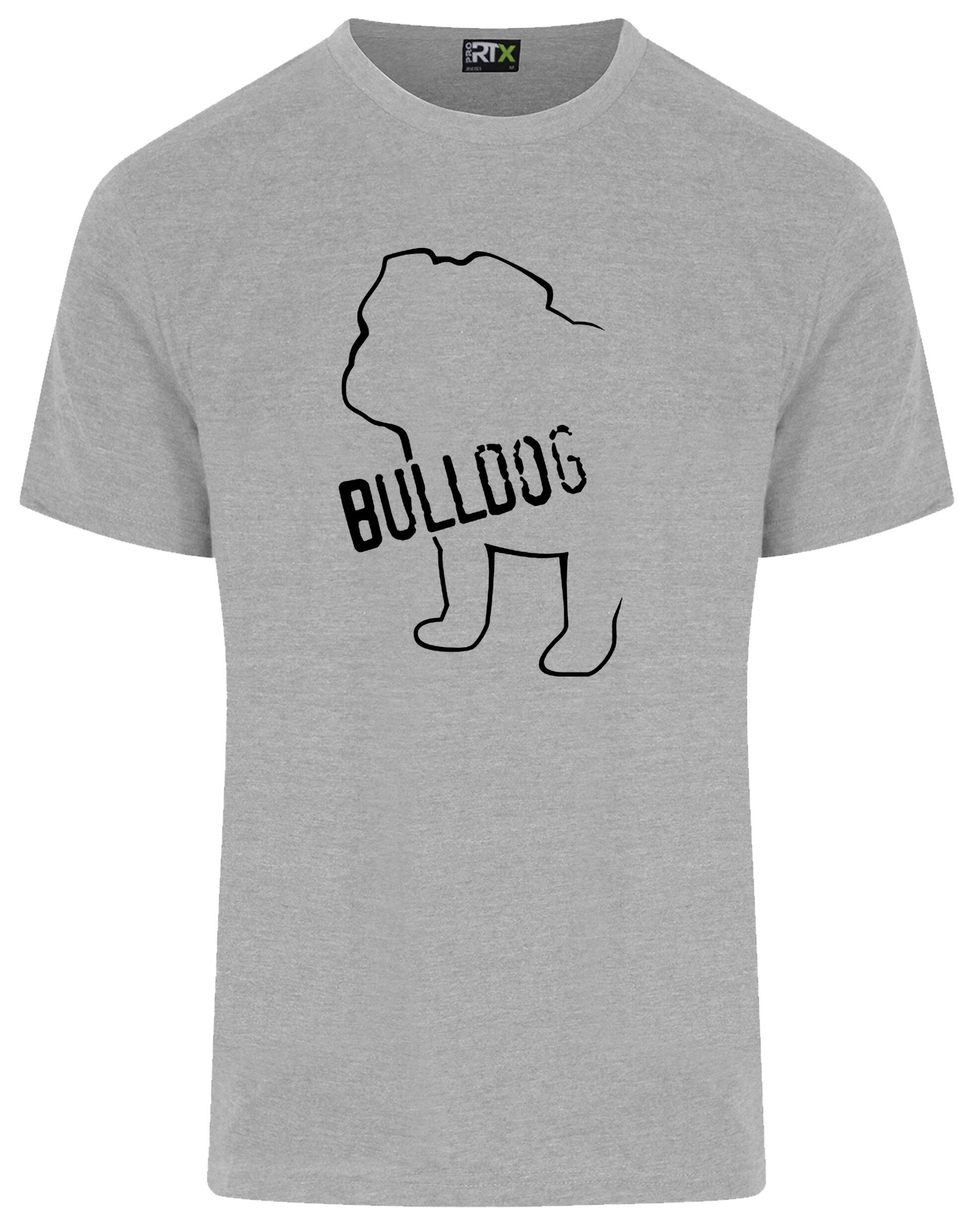Unisex Bulldog (Body Design) Roundneck T-Shirt Heather Grey (Black)