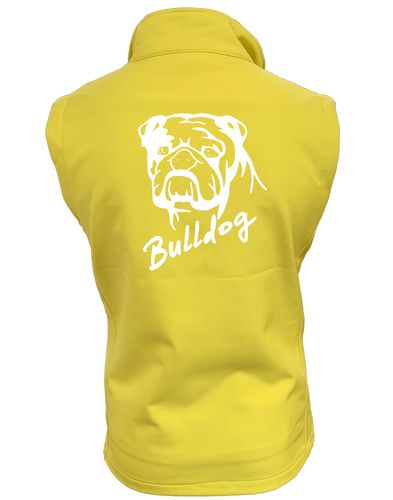 Female Bulldog (Head Design) Softshell Gilet Yellow (White)