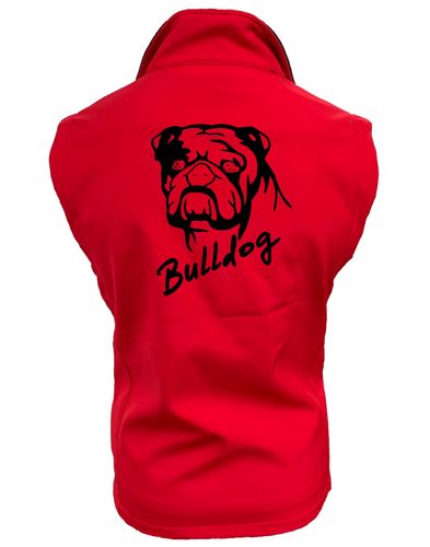 Unisex Bulldog (Head Design) Softshell Jacket Red (Black)