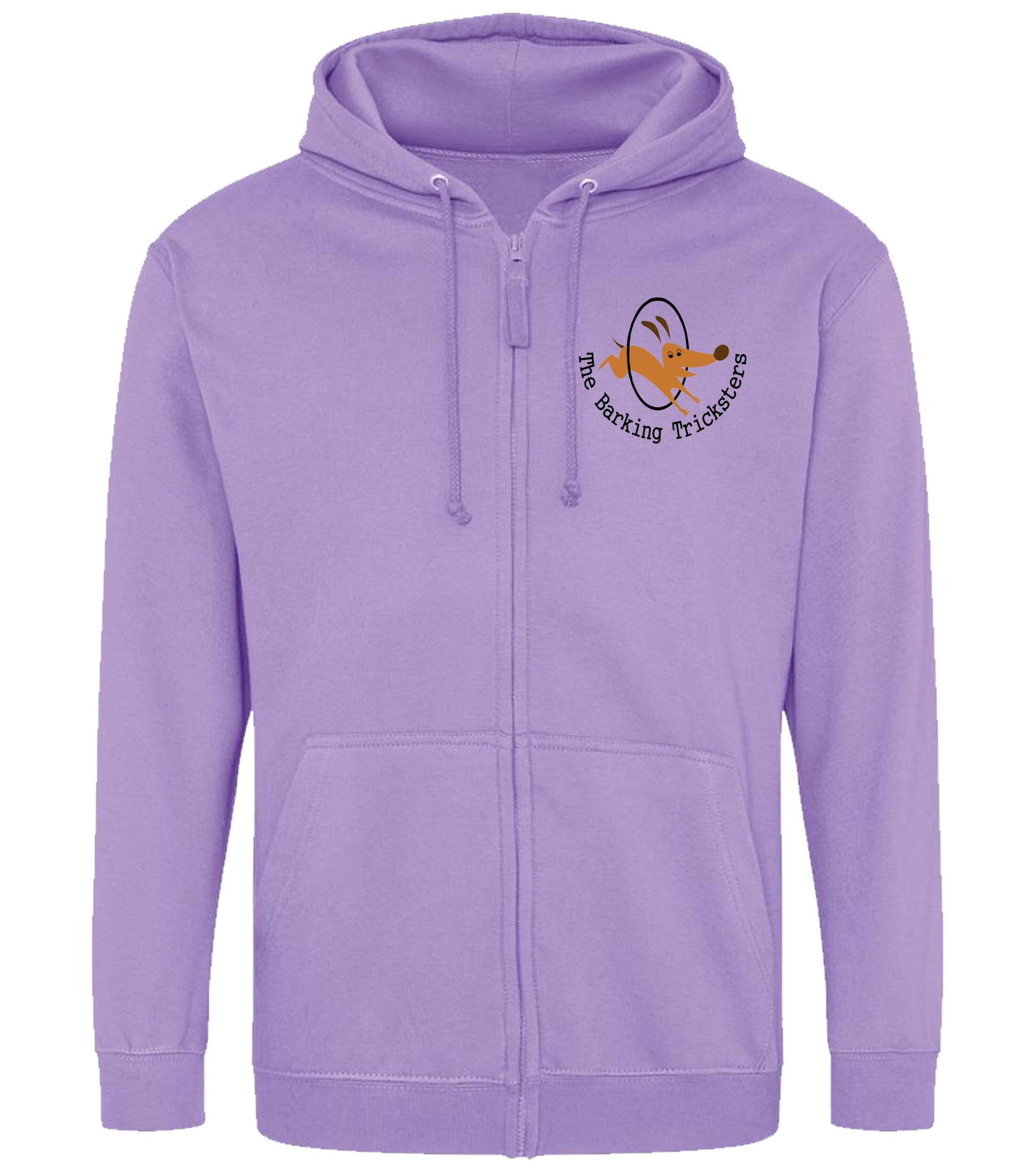 The Barking Tricksters Zipped Hoodies Lavender