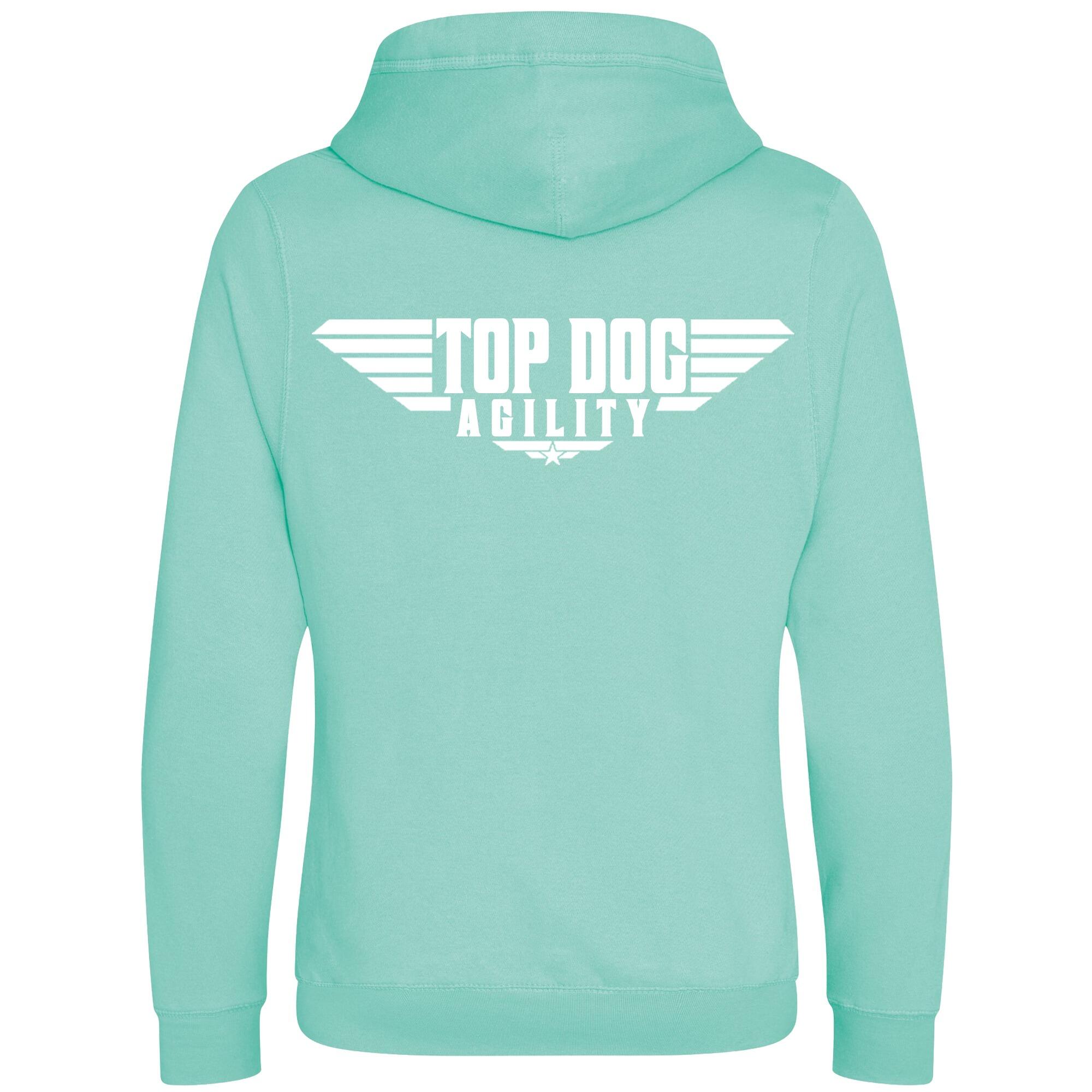 Peppermint Cross Neck Hoodies with "Top Dog Agility" White Print - Agility Lifestyle Collection