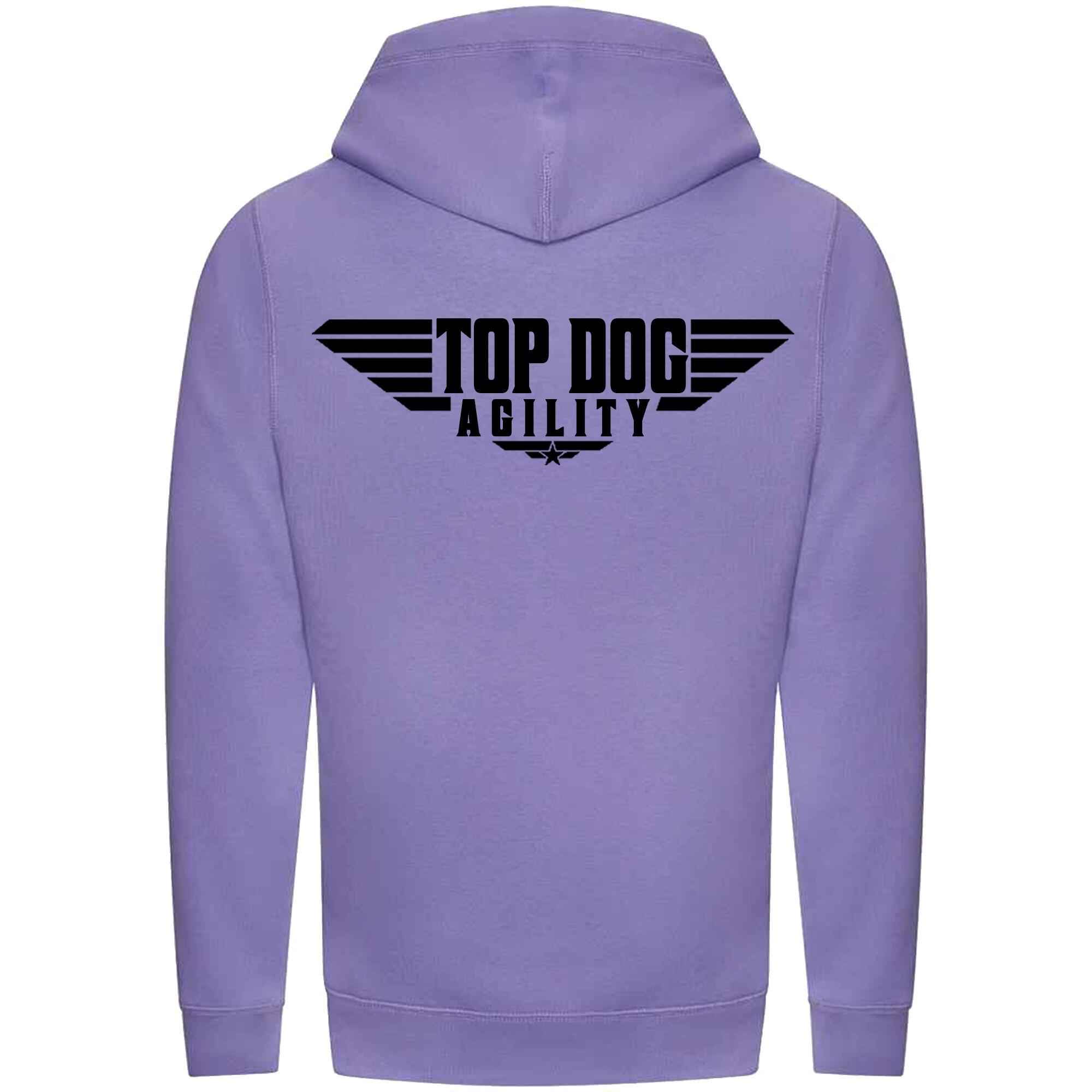 Digital Lavender Cross Neck Hoodies with "Top Dog Agility" Black Print - Agility Lifestyle Collection