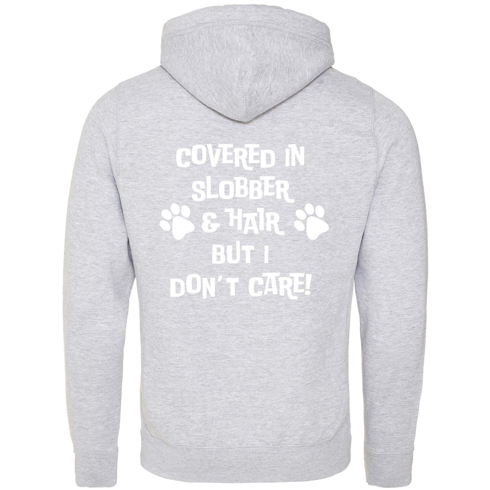 Heather Grey Cross Neck Hoodies with "Covered In Slobber" White Print - Agility Lifestyle Collection