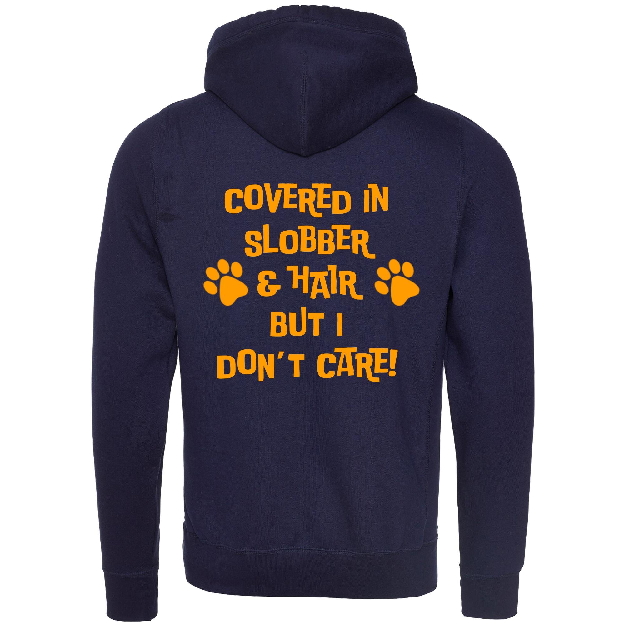 Oxford Navy Cross Neck Hoodies with "Covered In Slobber" Orange Print - Agility Lifestyle Collection