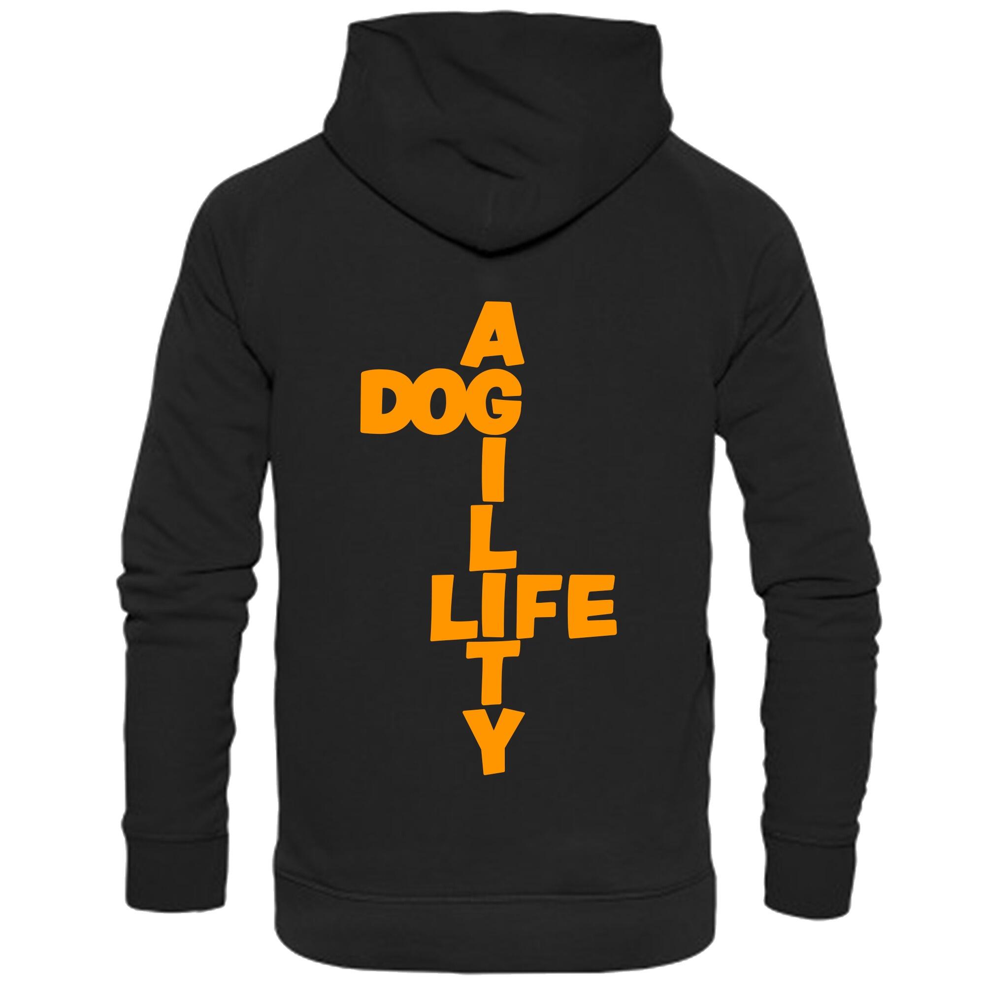 Black Pullover Hoodies with "Dog Agility Life" Orange Print - Agility Lifestyle Collection