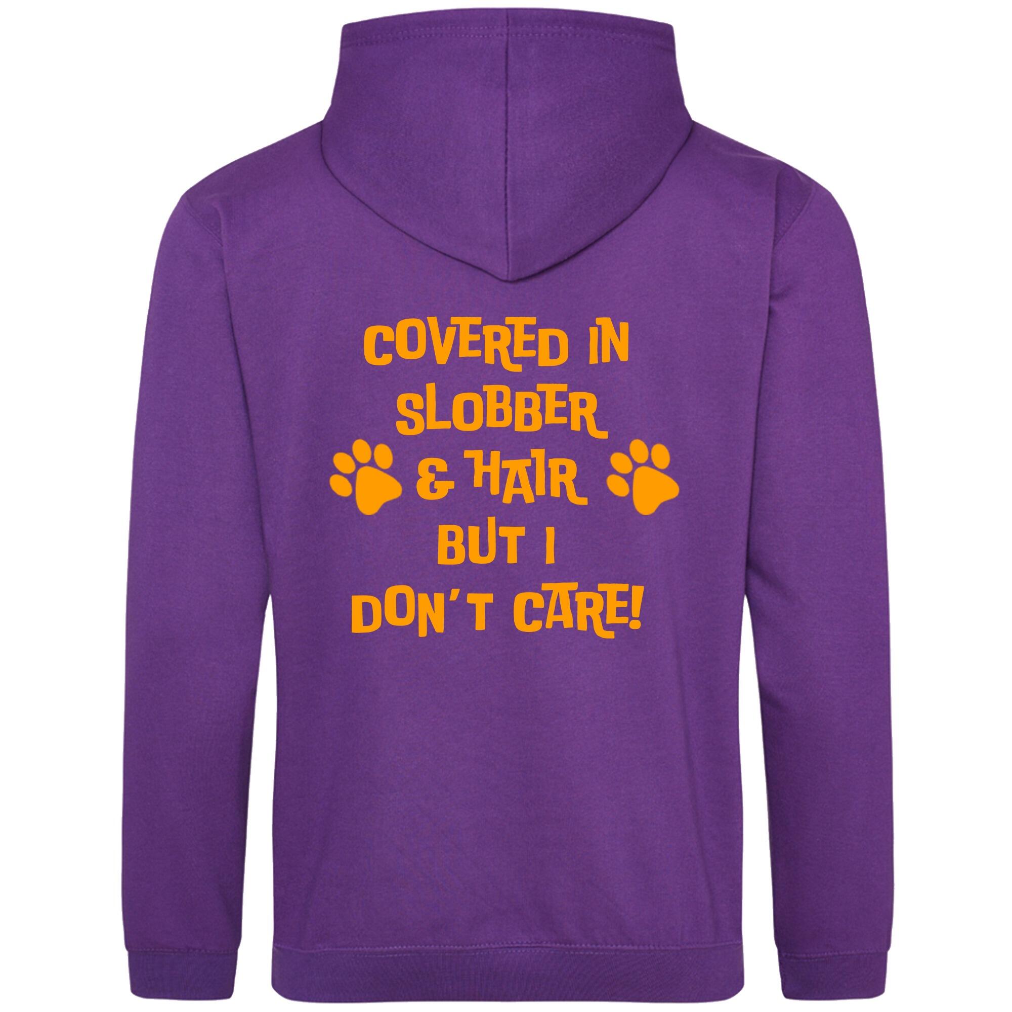 Purple Pullover Hoodies with "Covered in Slobber" Orange Print - Agility Lifestyle Collection