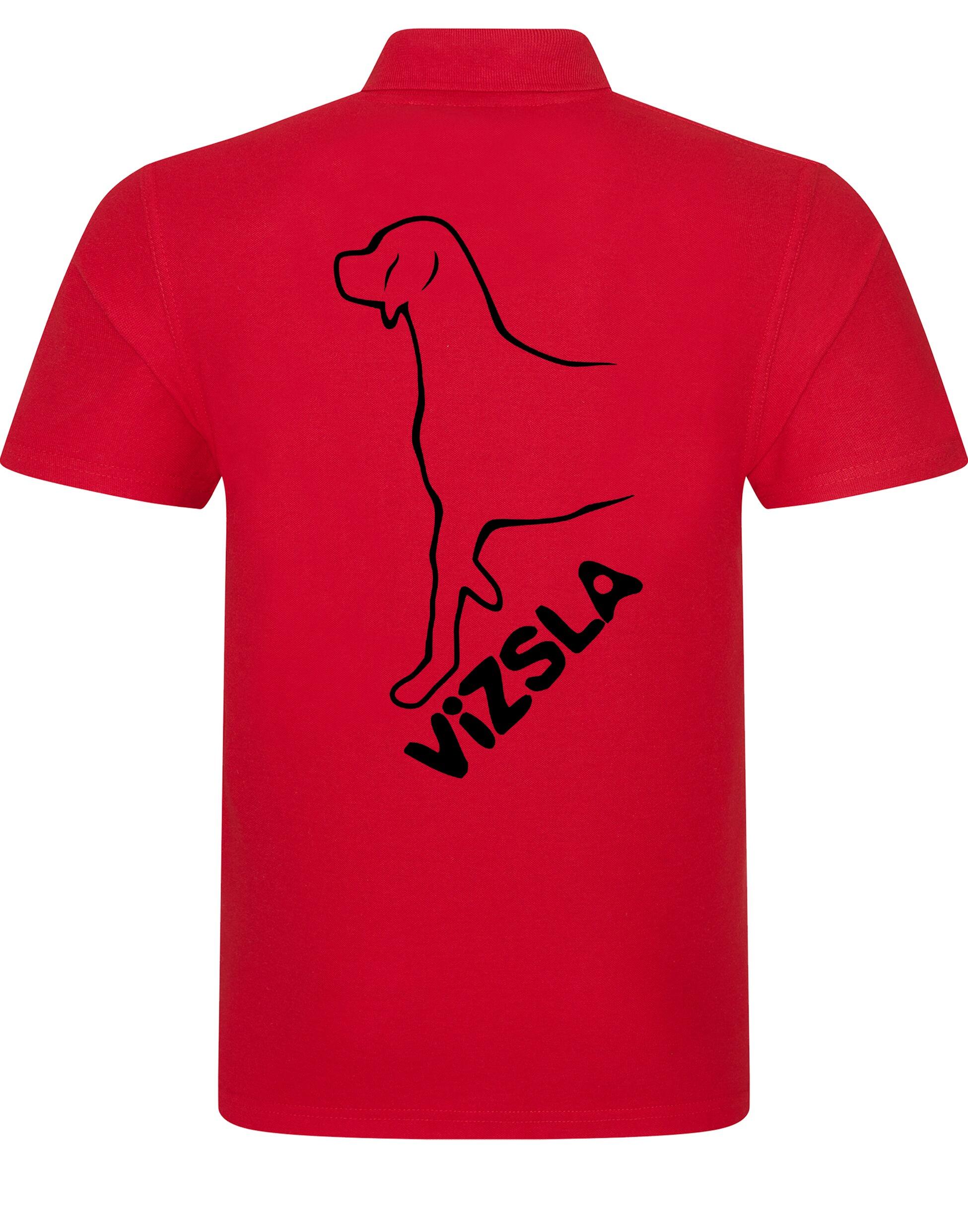 Unisex Cotton Polo with Vizsla Dog Breed Design