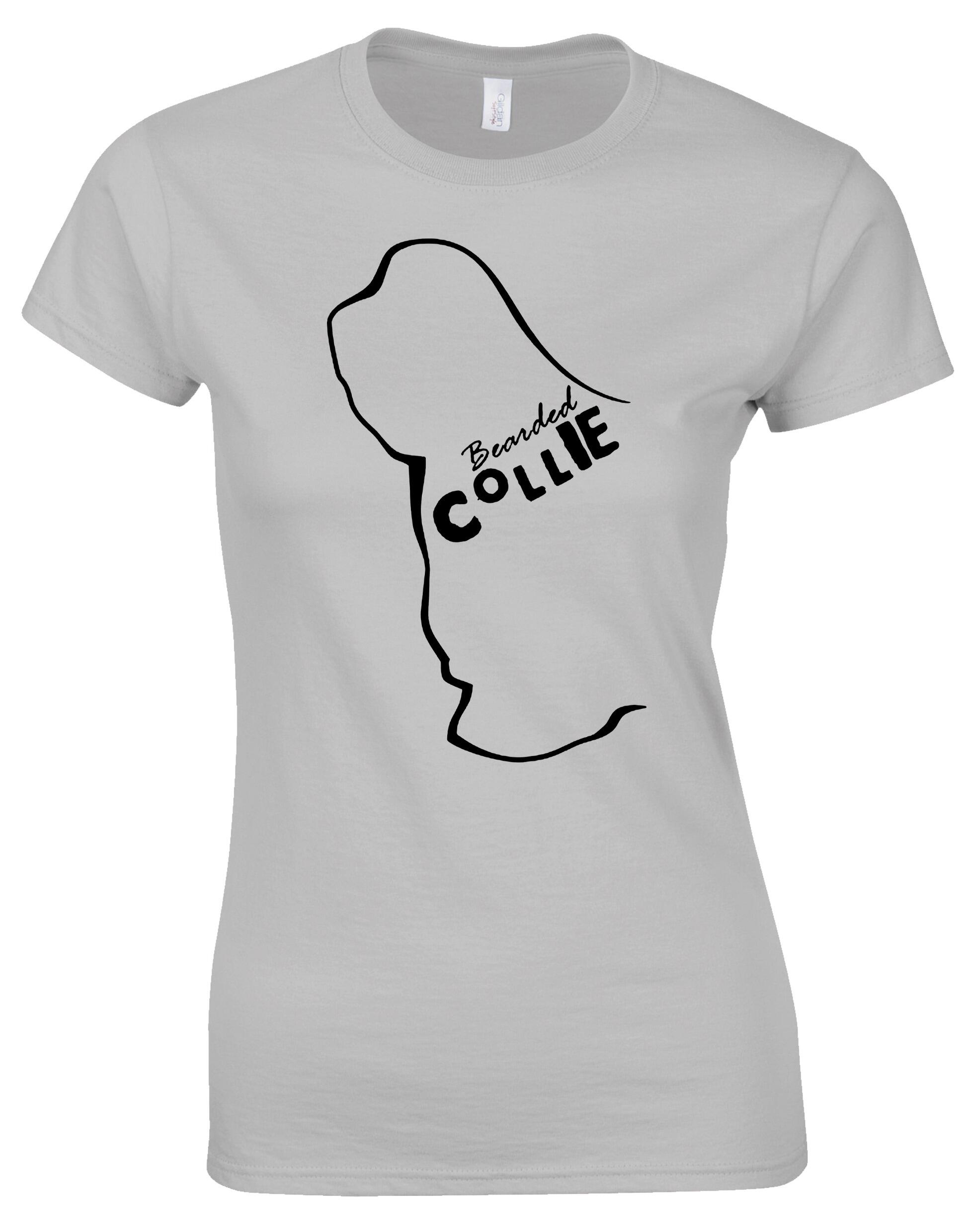 Female Roundneck T-shirt with Bearded Collie Dog Breed Design – Style for Every Dog Lover