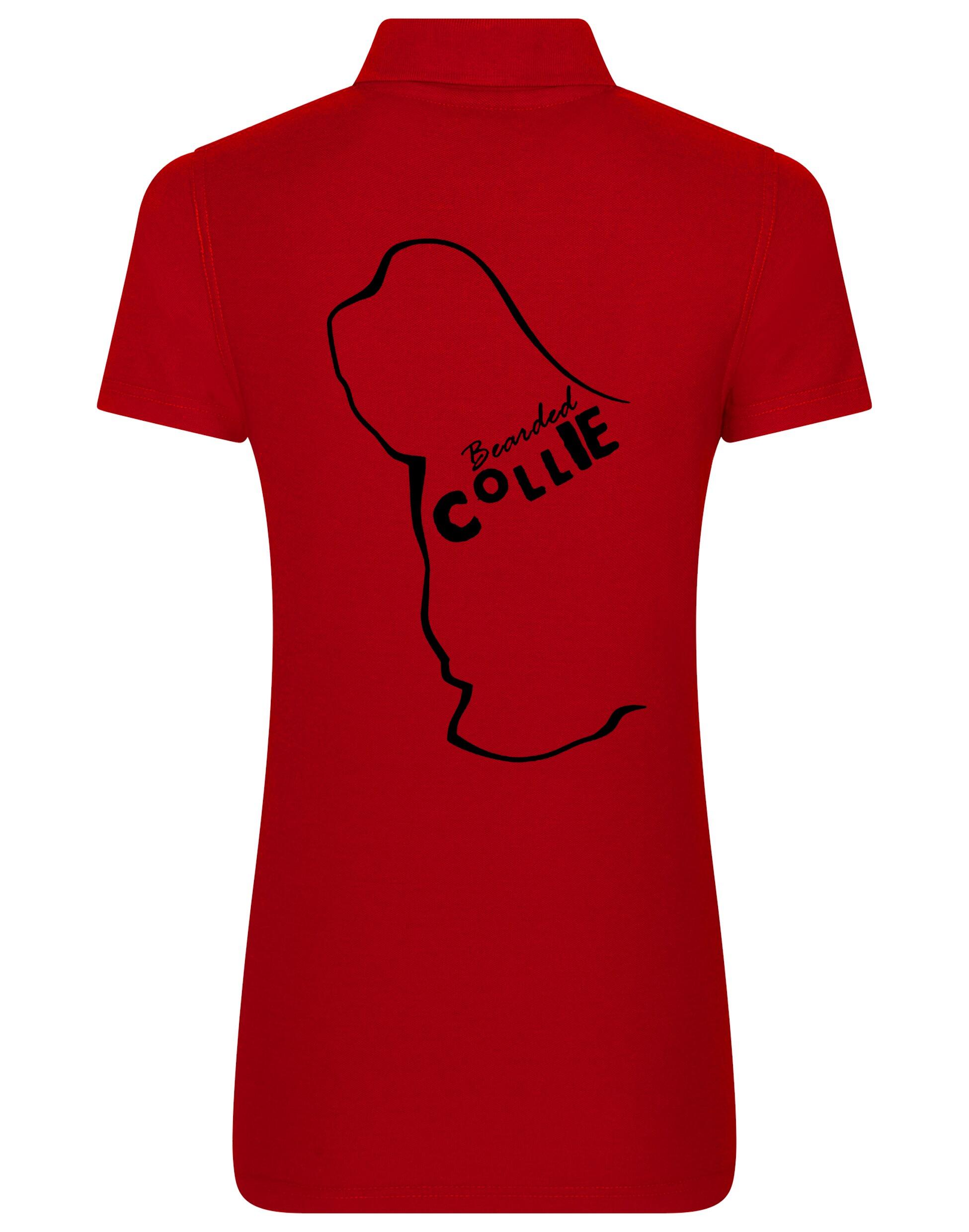 Women’s Cotton Polo with Bearded Collie Dog Breed Design – A Must-Have for Bearded Collie Enthusiasts