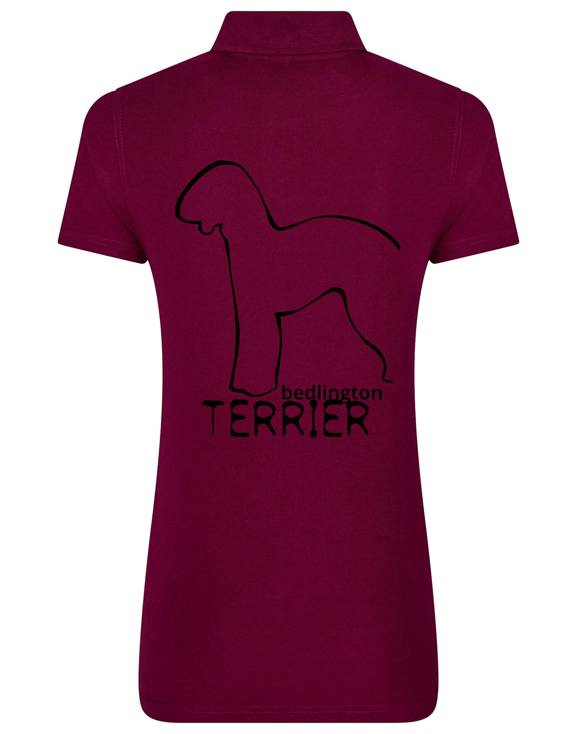 Women’s Cotton Polo with Bedlington Terrier Dog Breed Design – A Must-Have for Bedlington Terrier Enthusiasts
