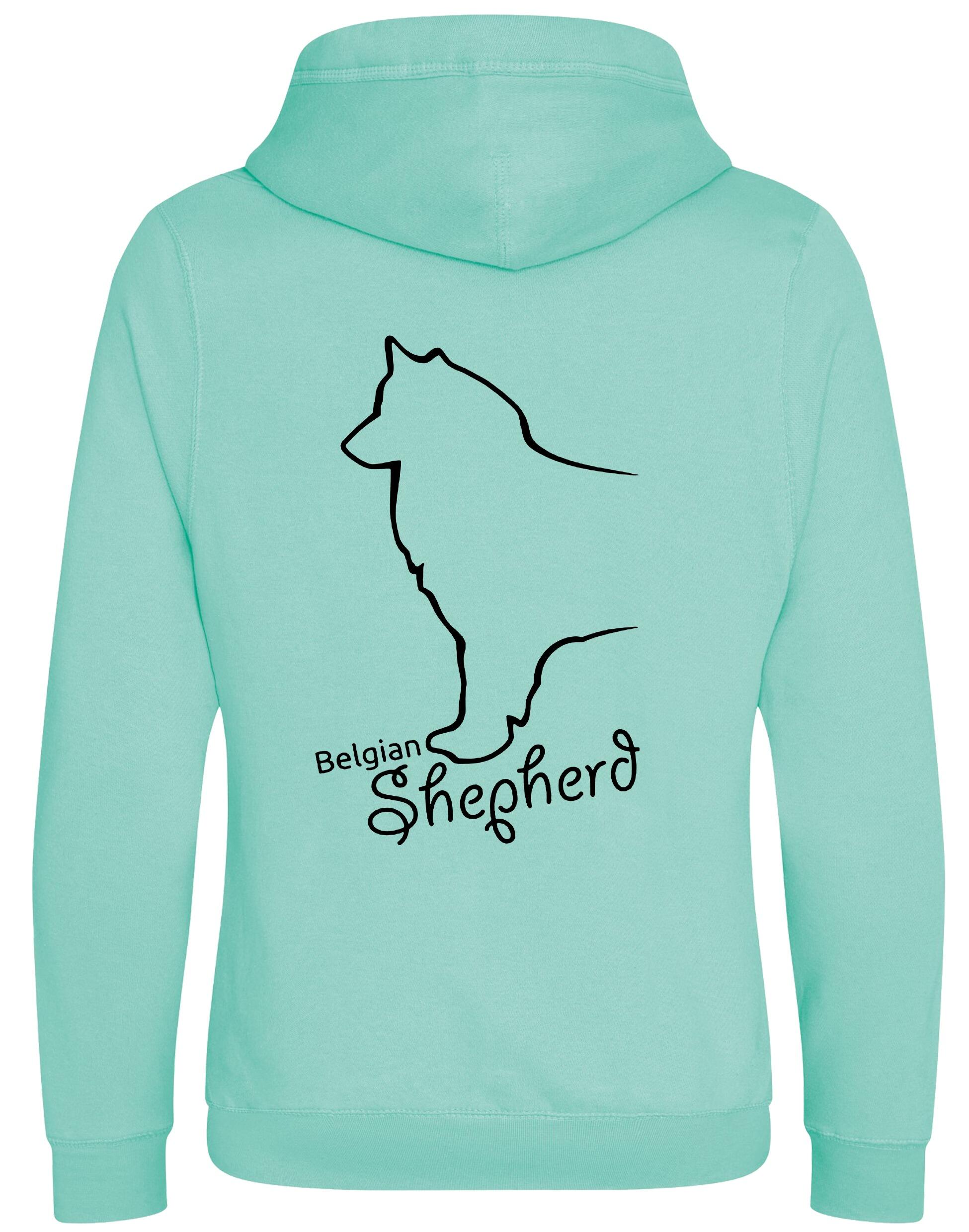 Unisex Crossneck Pullover Hoodie with Belgian Shepherd Dog Breed Design