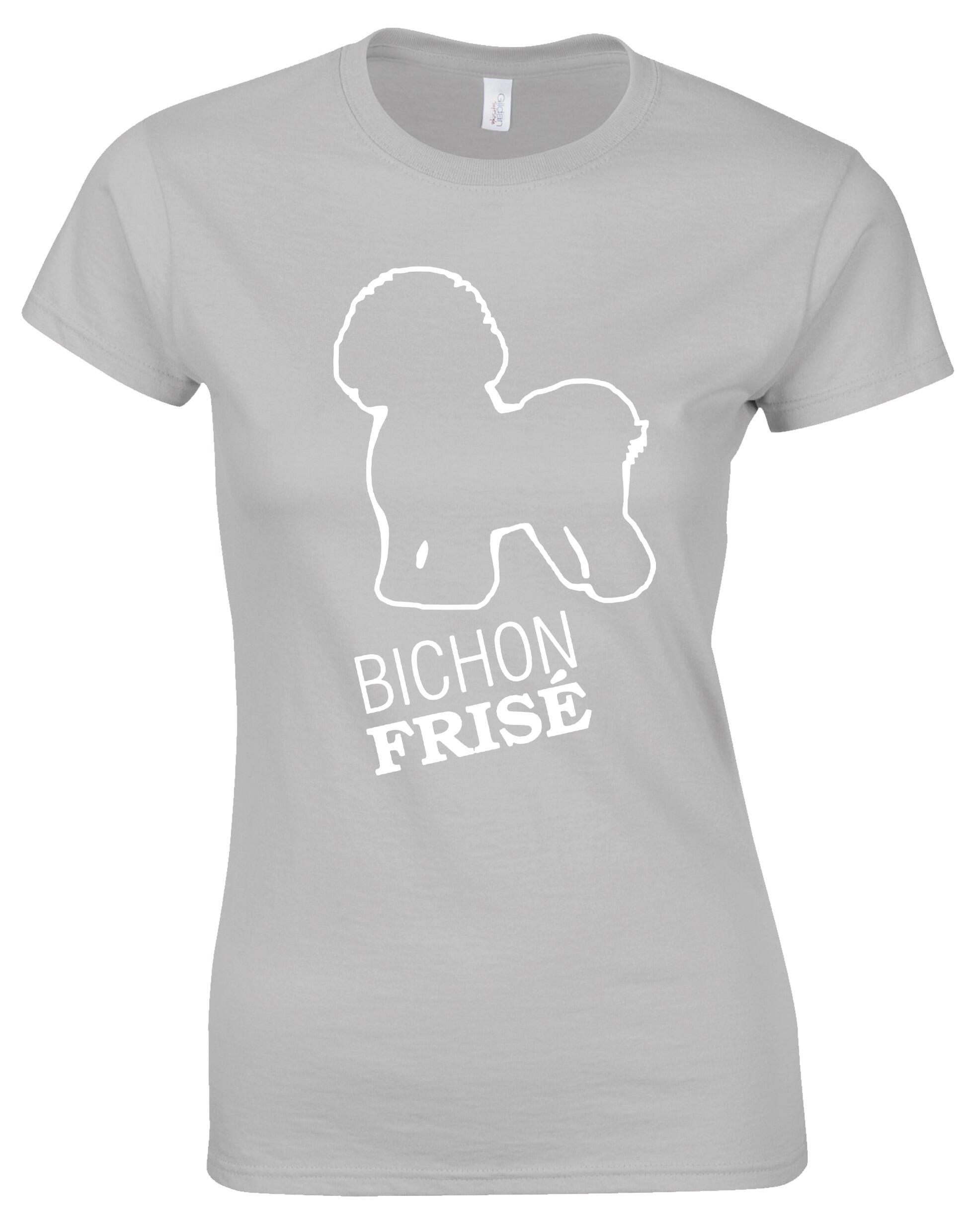 Female Roundneck T-shirt with Bichon Frise Dog Breed Design – Style for Every Dog Lover