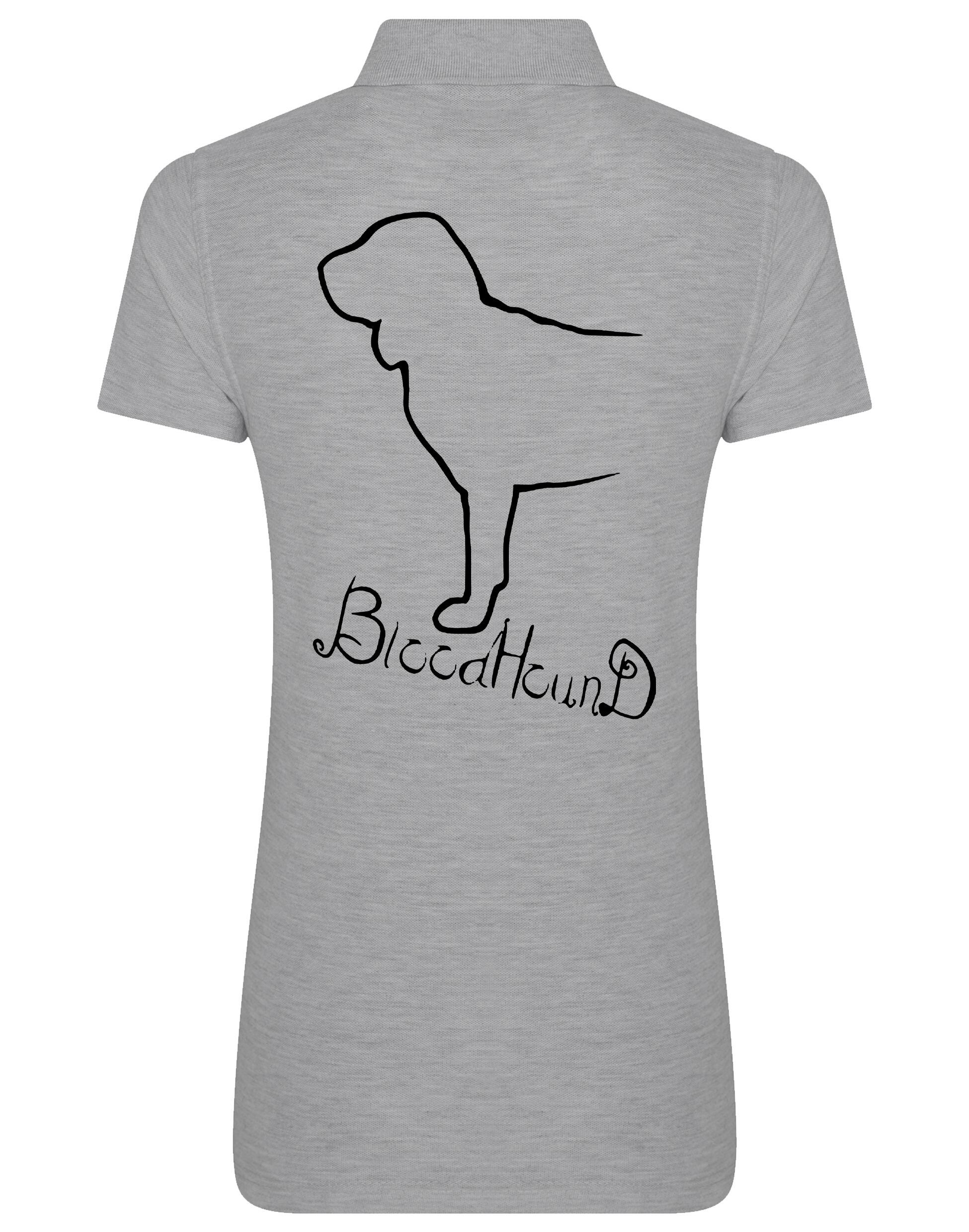 Women’s Cotton Polo with Bloodhound Dog Breed Design – A Must-Have for Bloodhound Enthusiasts