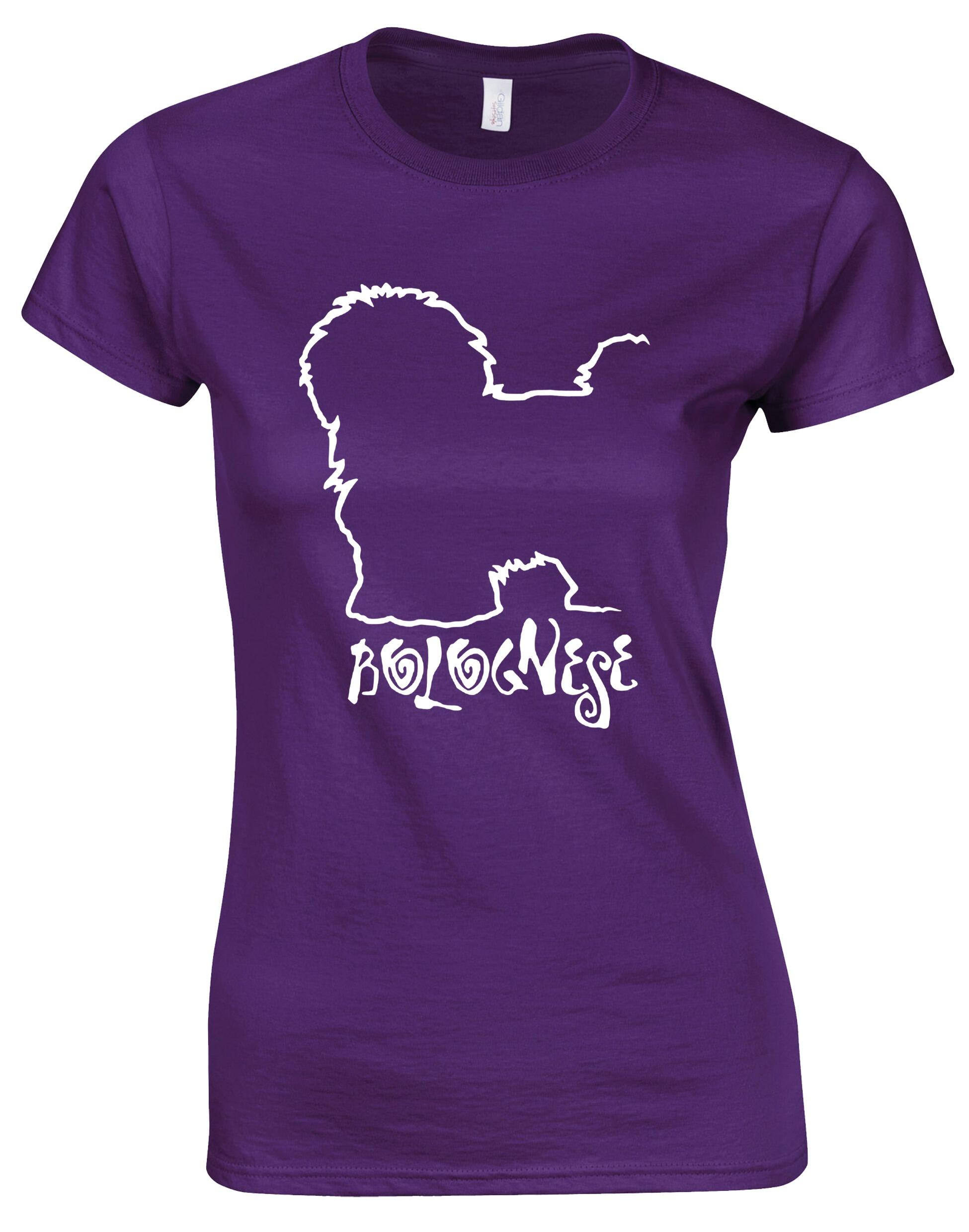 Female Roundneck T-shirt with Bolognese Dog Breed Design – Style for Every Dog Lover