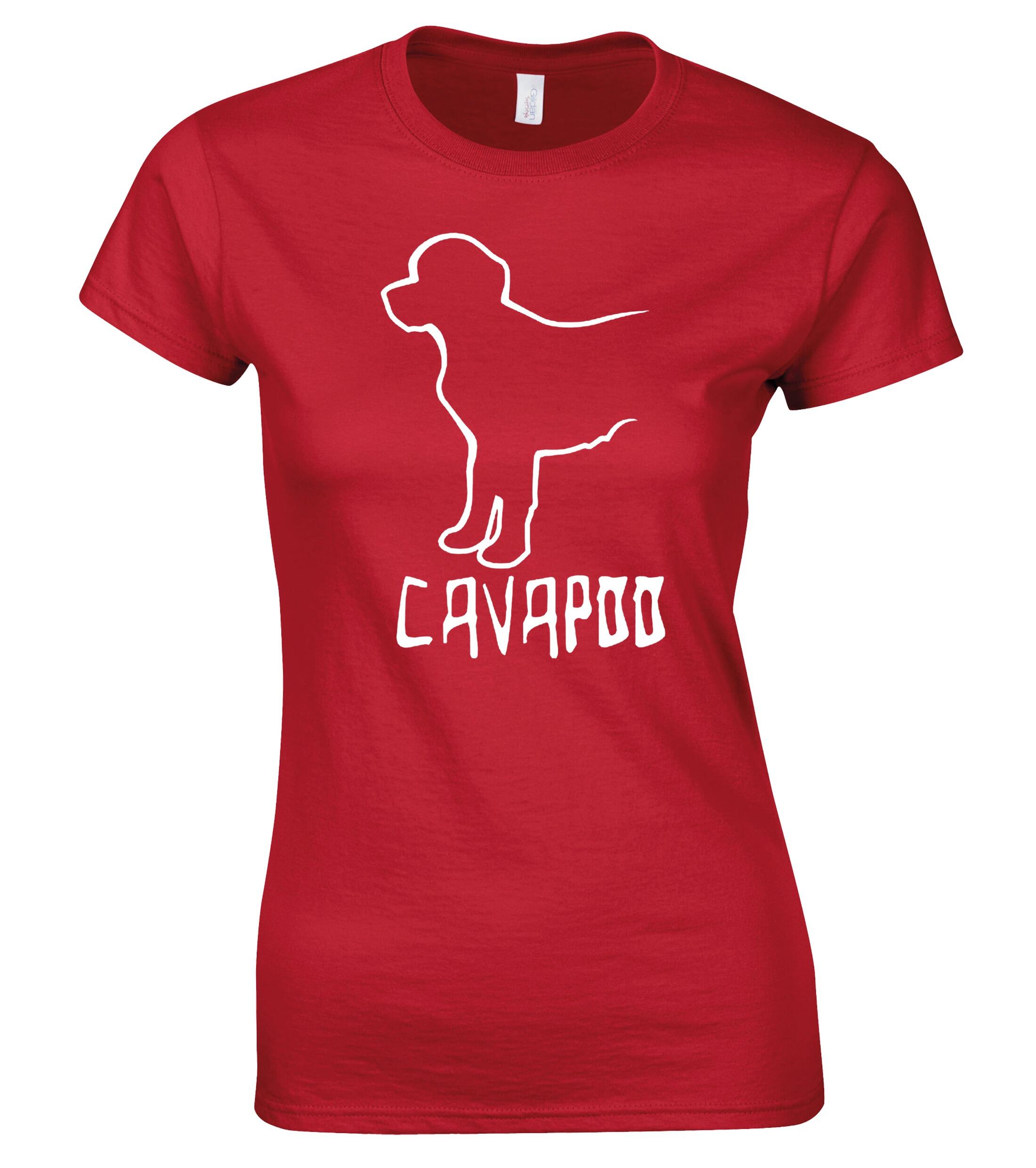 Female Roundneck T-shirt with Cavapoo Dog Breed Design – Style for Every Cavapoo Lover