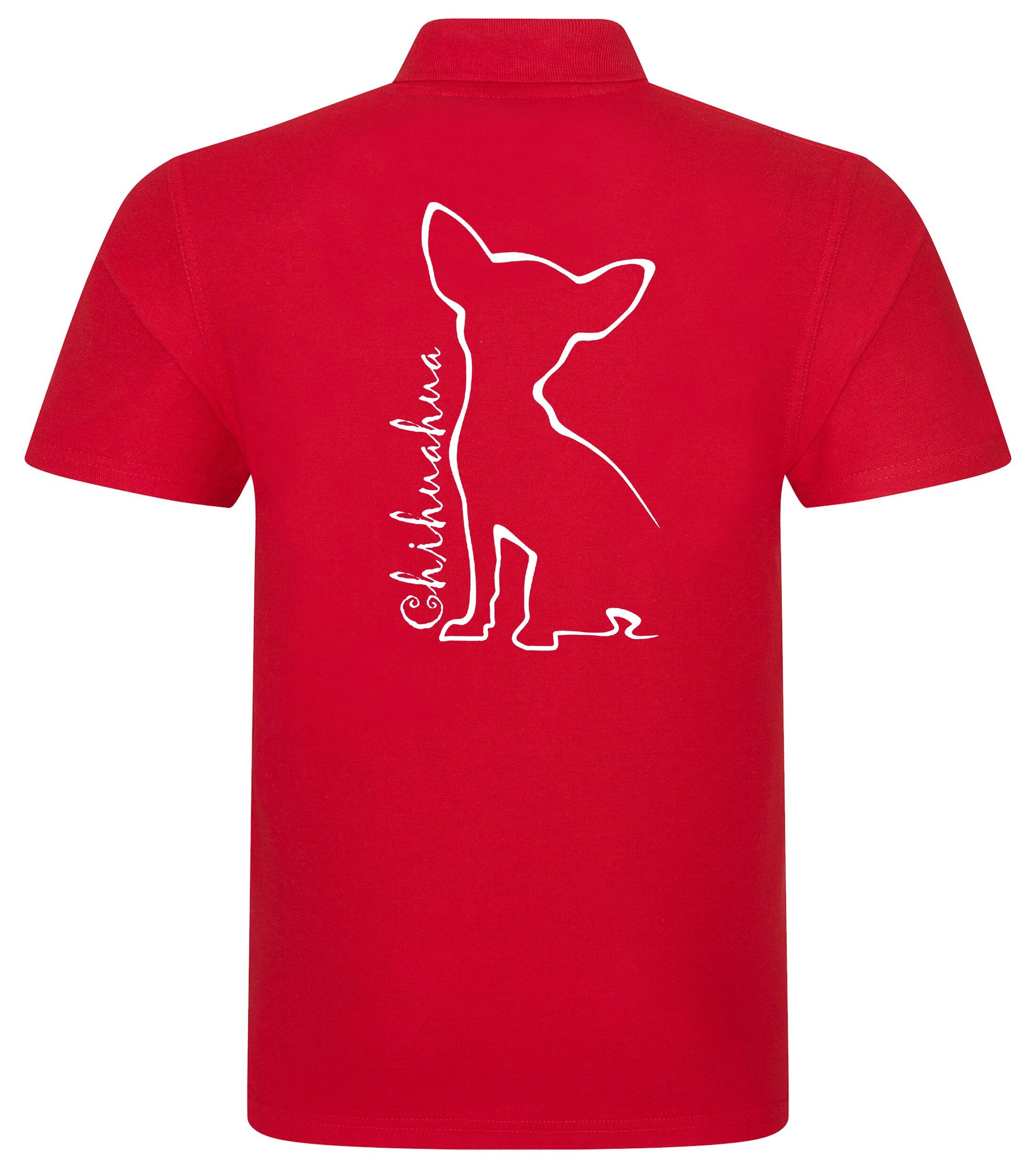 Unisex Cotton Polo with Chihuahua Outline Design – Comfort and Style for Every Chihuahua Enthusiast
