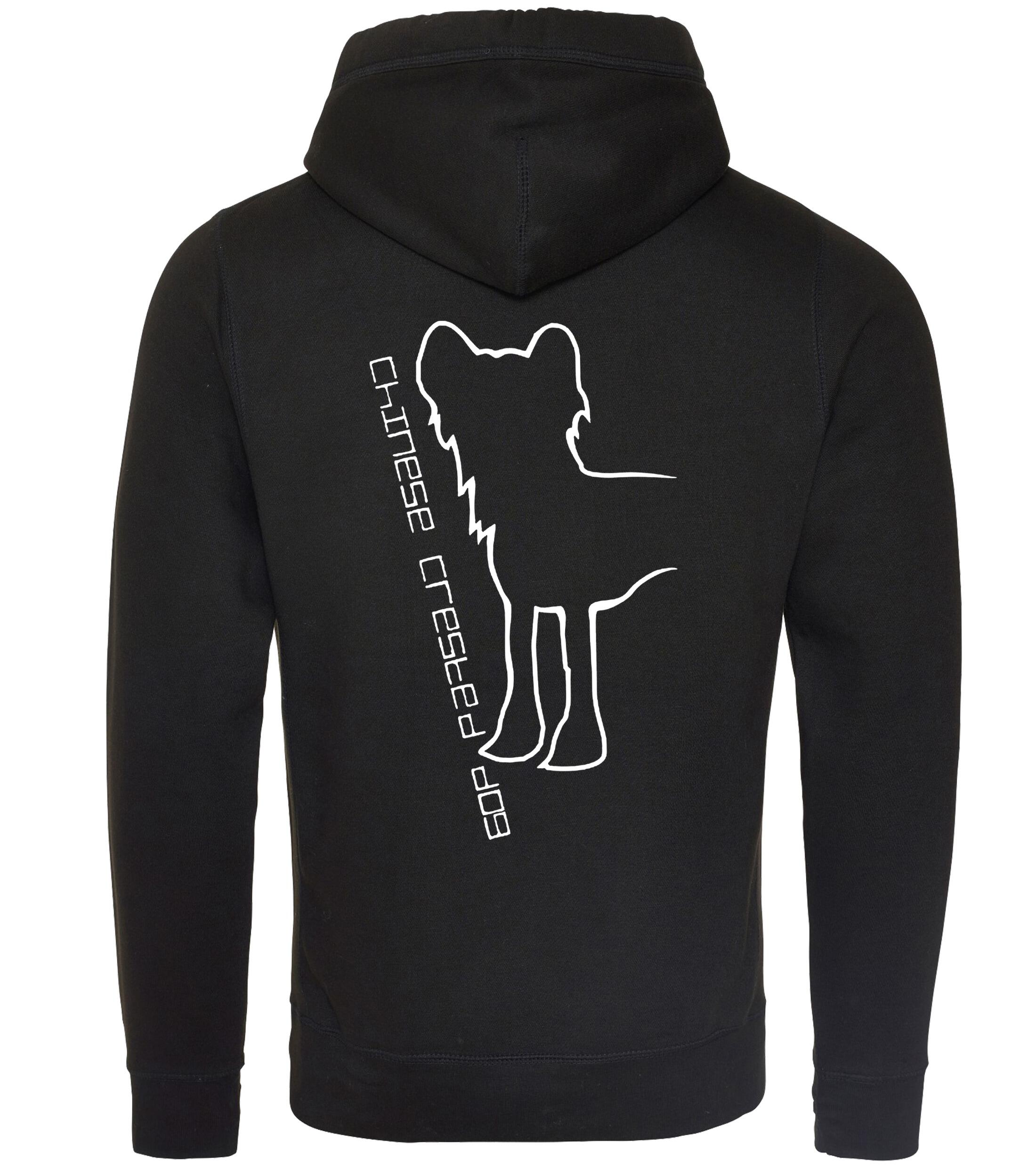 Unisex Crossneck Pullover Hoodie with Chinese Crested Dog Breed Design – A Must-Have for Chinese Crested Fans