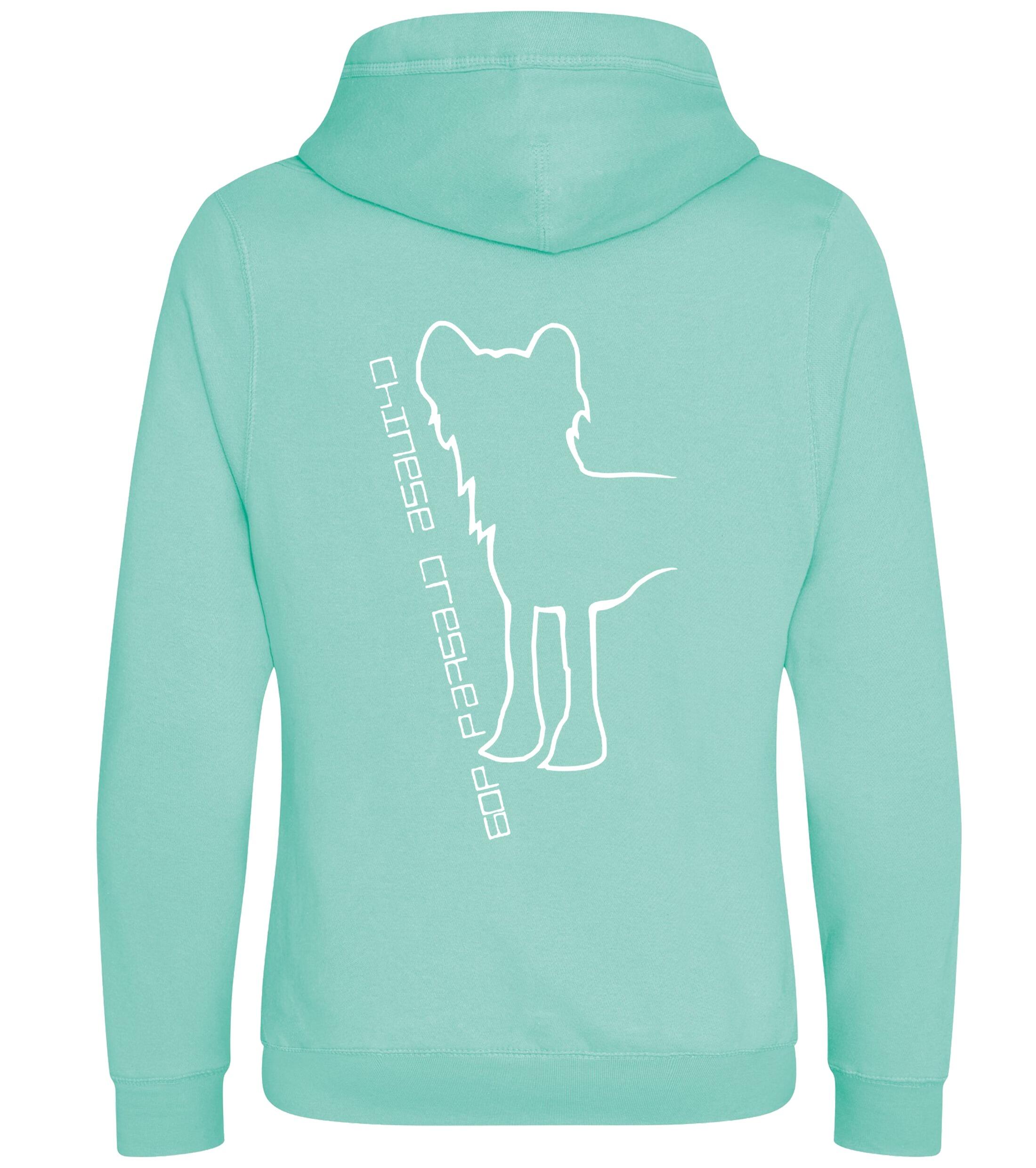 Unisex Crossneck Pullover Hoodie with Chinese Crested Dog Breed Design – A Must-Have for Chinese Crested Fans