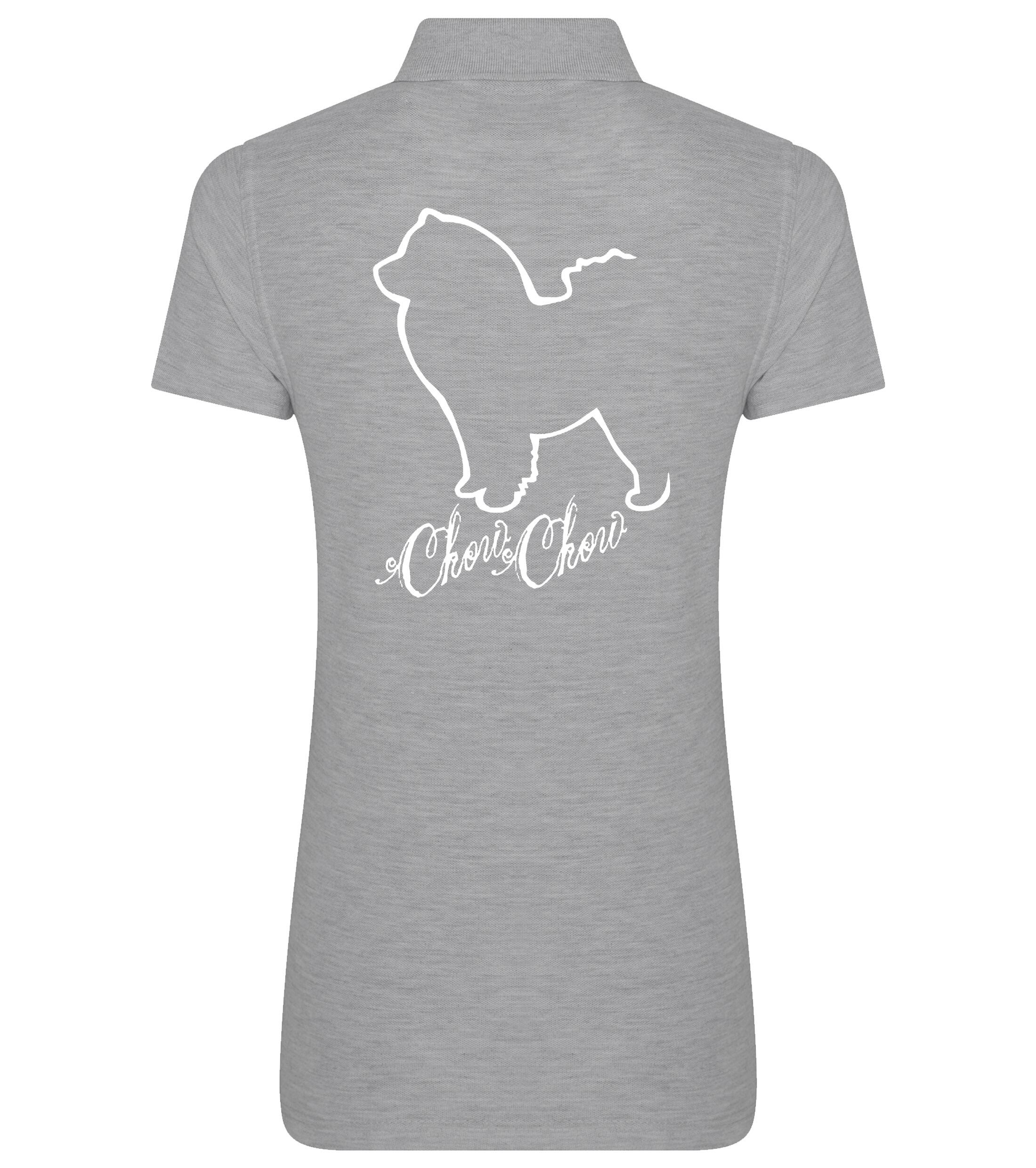 Women’s Cotton Polo with Chow Chow Dog Breed Design – Stylish Comfort for Every Chow Chow Enthusiast
