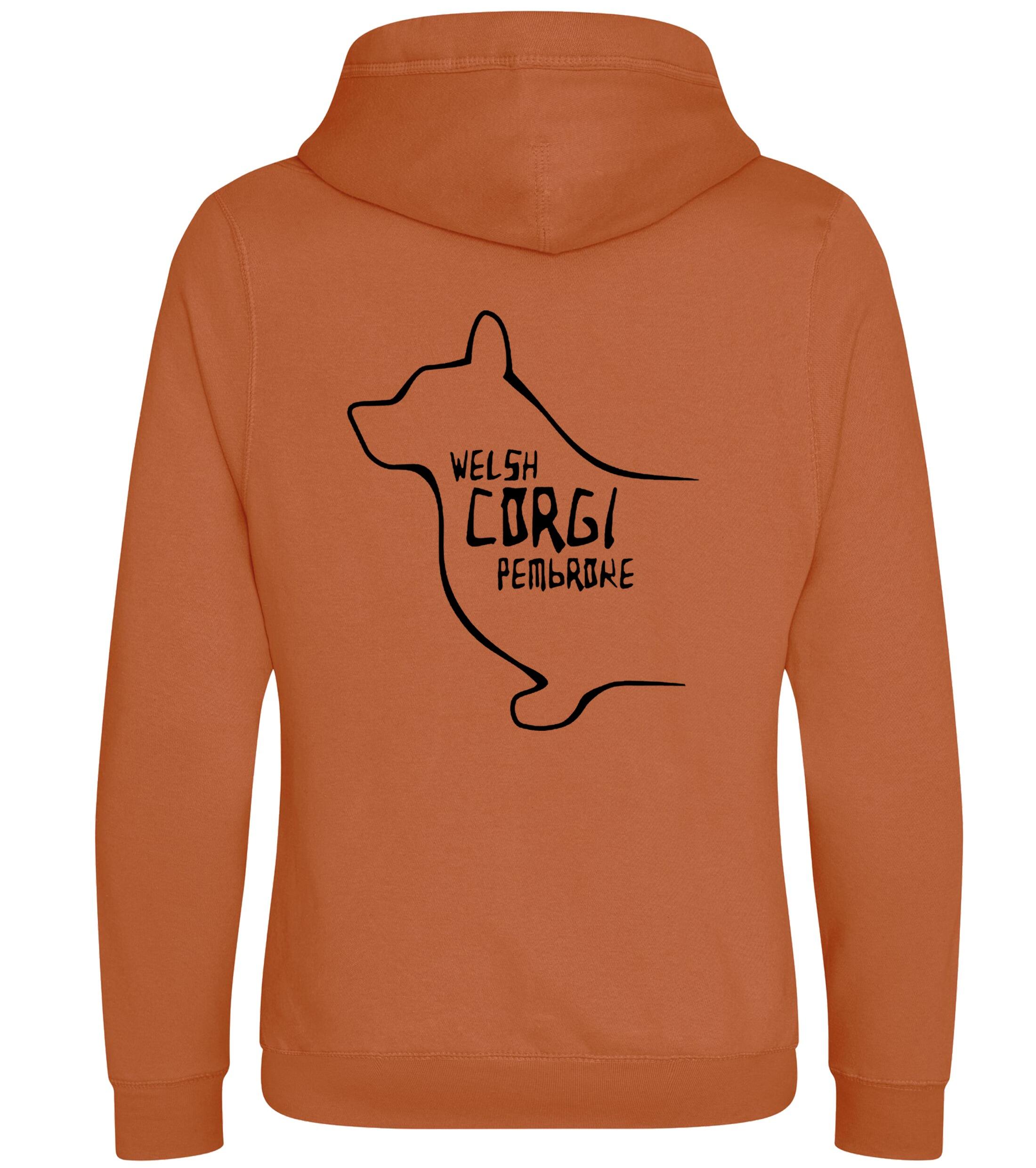 Unisex Crossneck Pullover Hoodie with Corgi Pembroke (Welsh) Dog Breed Design