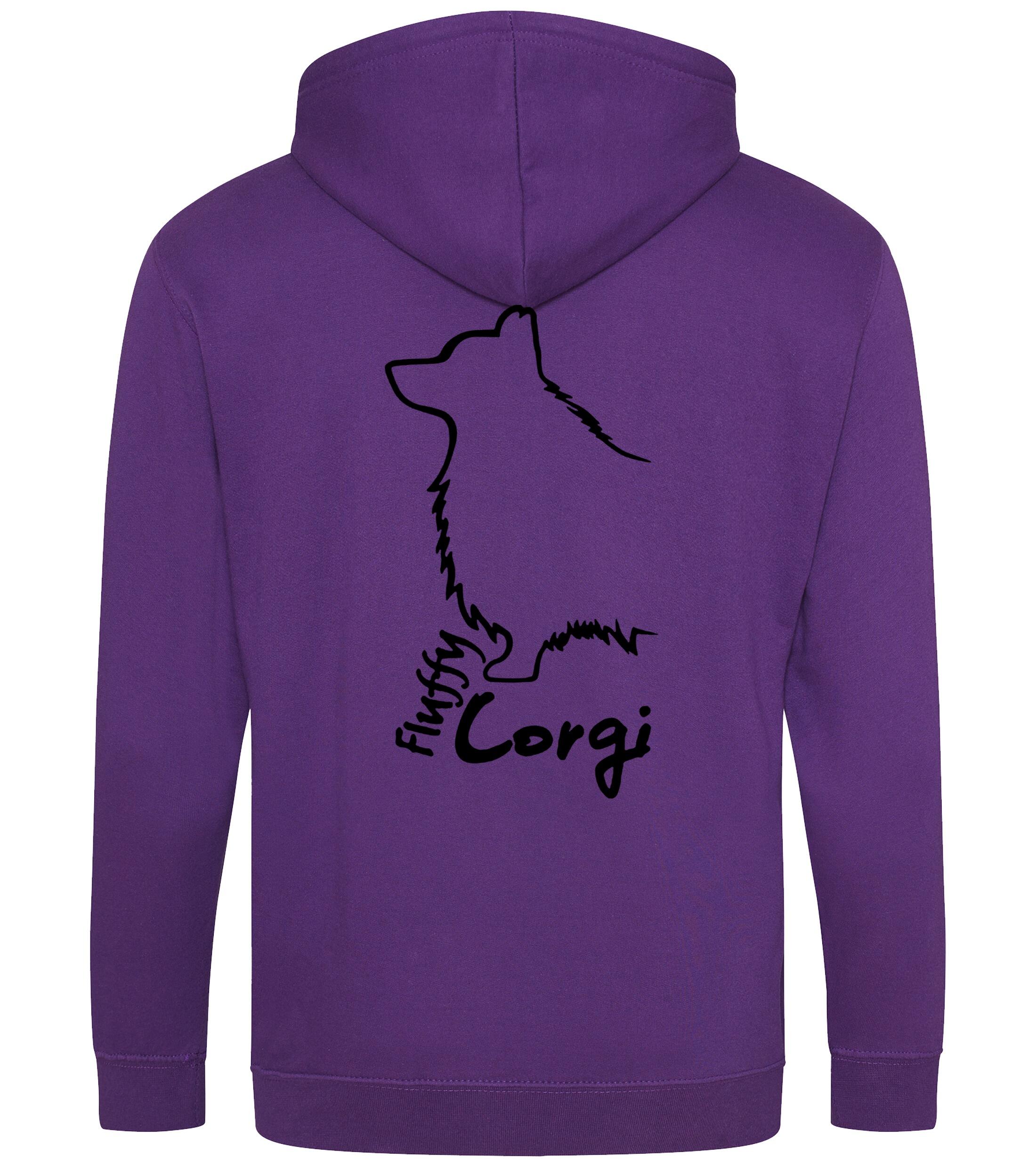 Corgi Fluffy Dog Breed Design Zipped Hoodie – Comfort, Style, and Corgi Pride