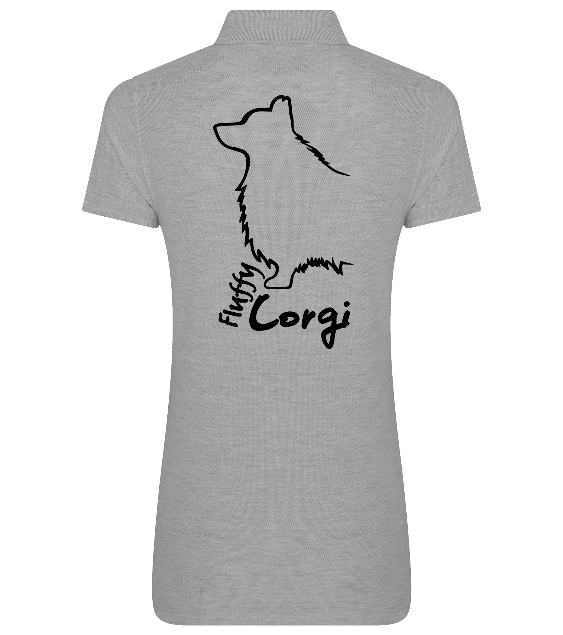 Women’s Cotton Polo with Corgi Fluffy Dog Breed Design – Chic Comfort for Corgi Fluffy Fans