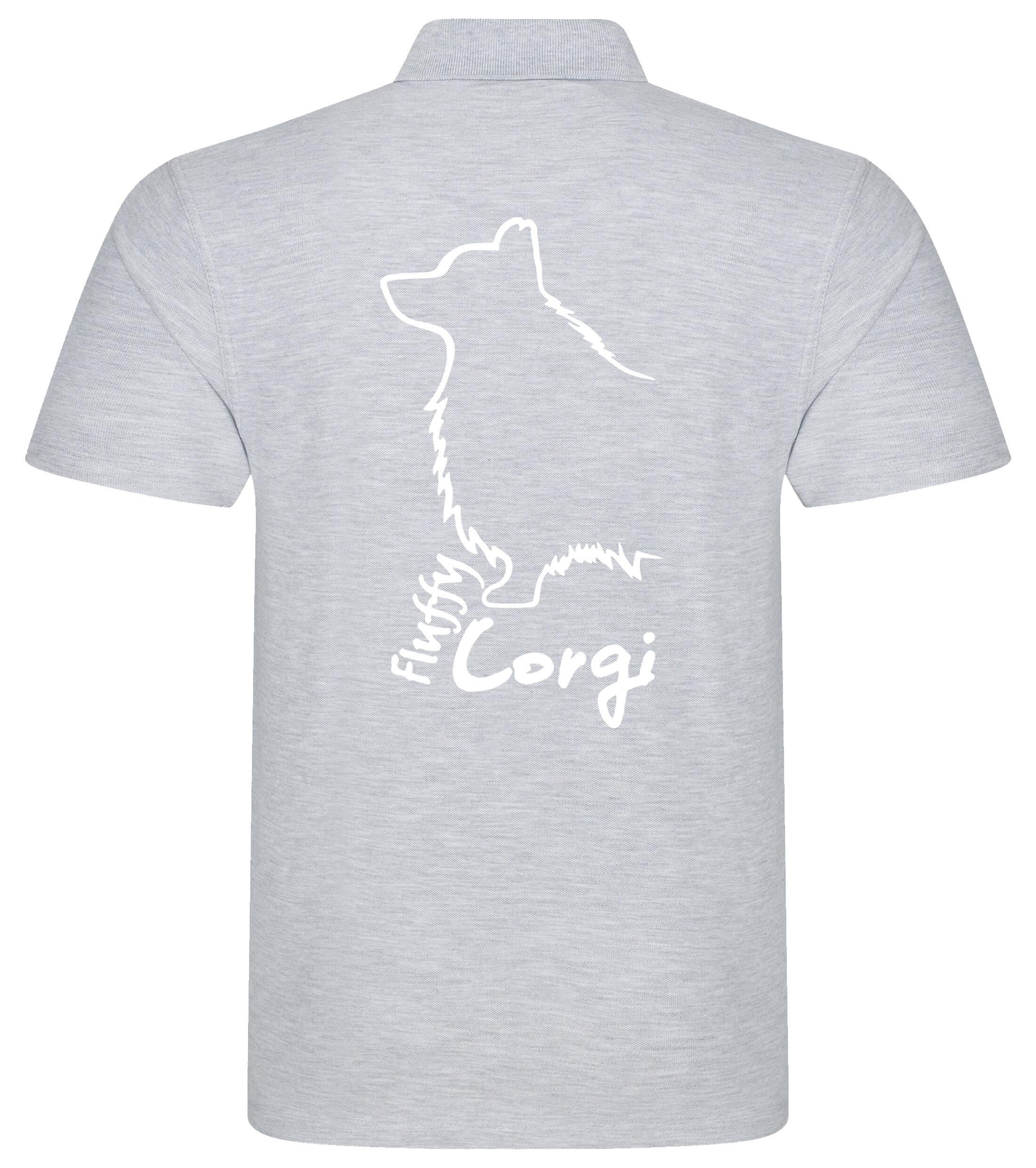 Unisex Cotton Polo with Corgi Fluffy Dog Breed Design – Timeless Style for Corgi Lovers