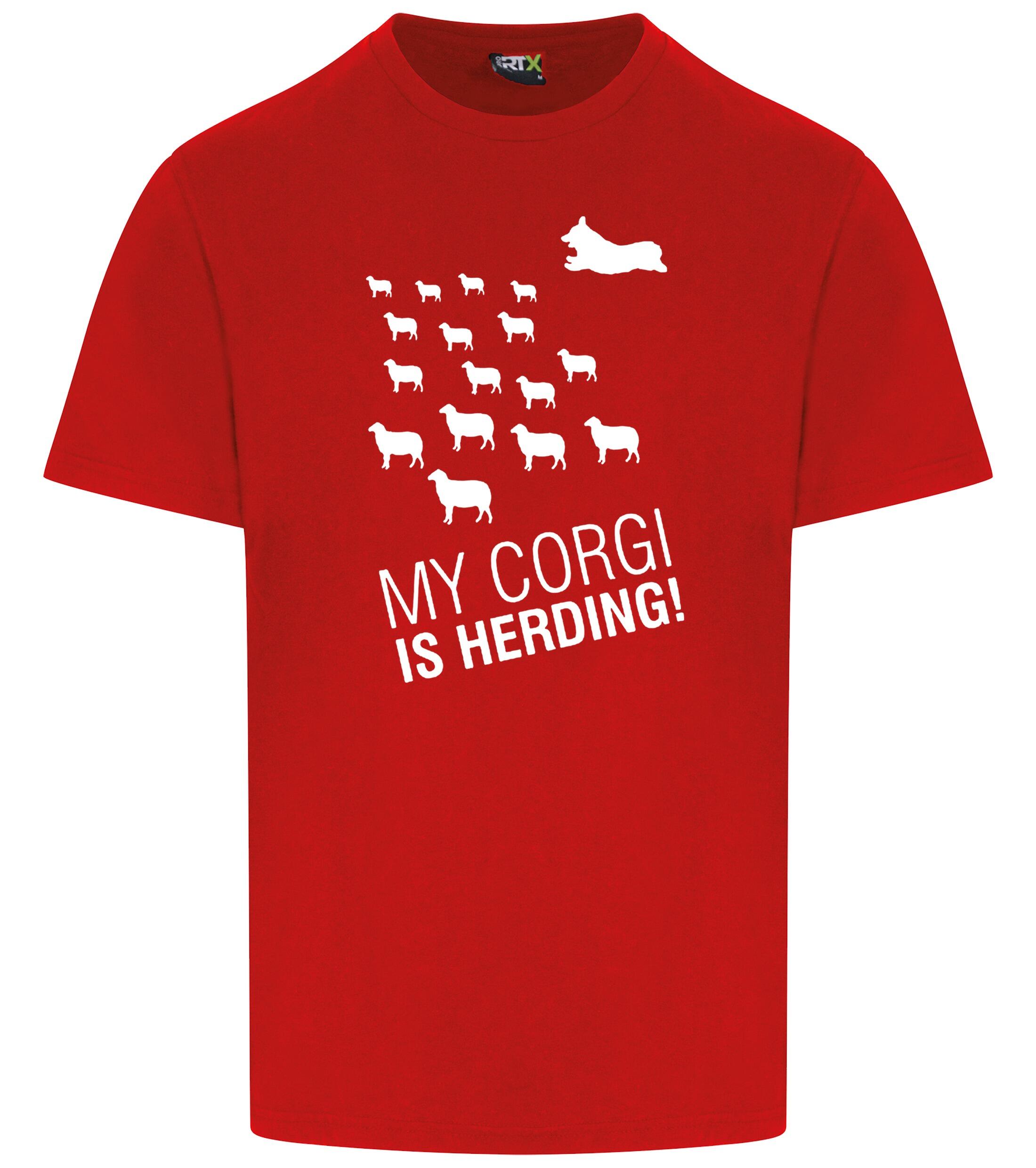 Unisex Roundneck T-shirt with Corgi Herding Dog Breed Design – Casual Style for Corgi Herding Fans