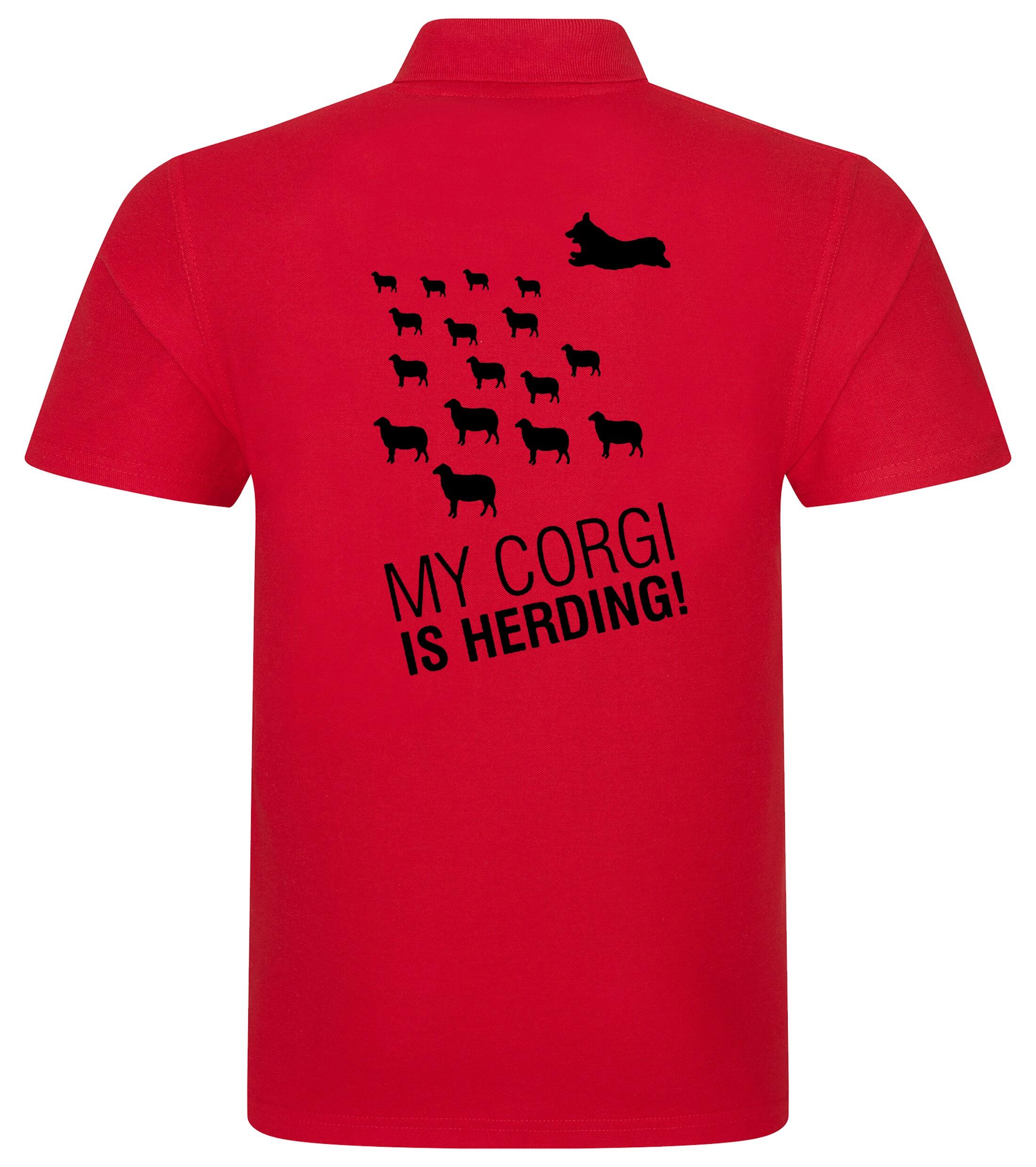 Unisex Cotton Polo with Corgi Herding Dog Breed Design – Style for Every Corgi Herding Enthusiast